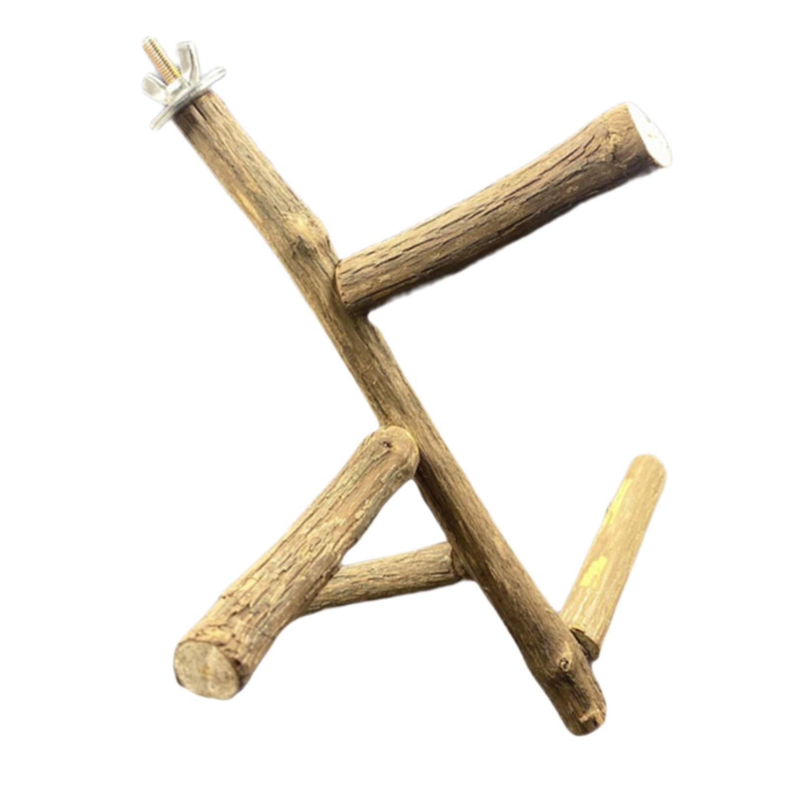 Bird Perches Claw Grinding Chewing Bite Toy Wood Pole Bird Cage Accessories