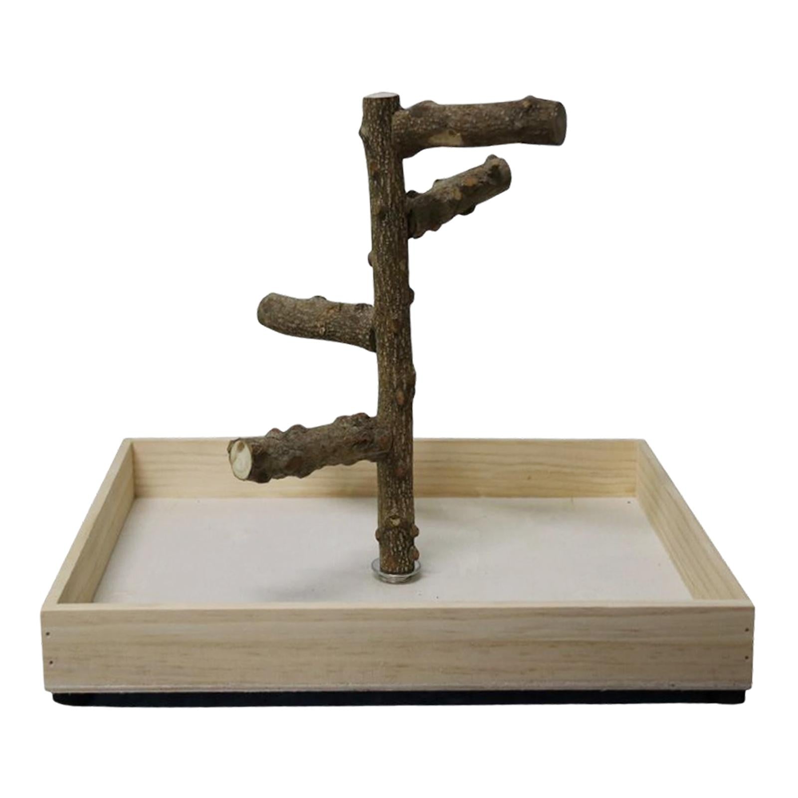 Bird Perch Bird Training Stand Tabletop for Cockatiels Lovebirds Parakeets 36x36x25cm