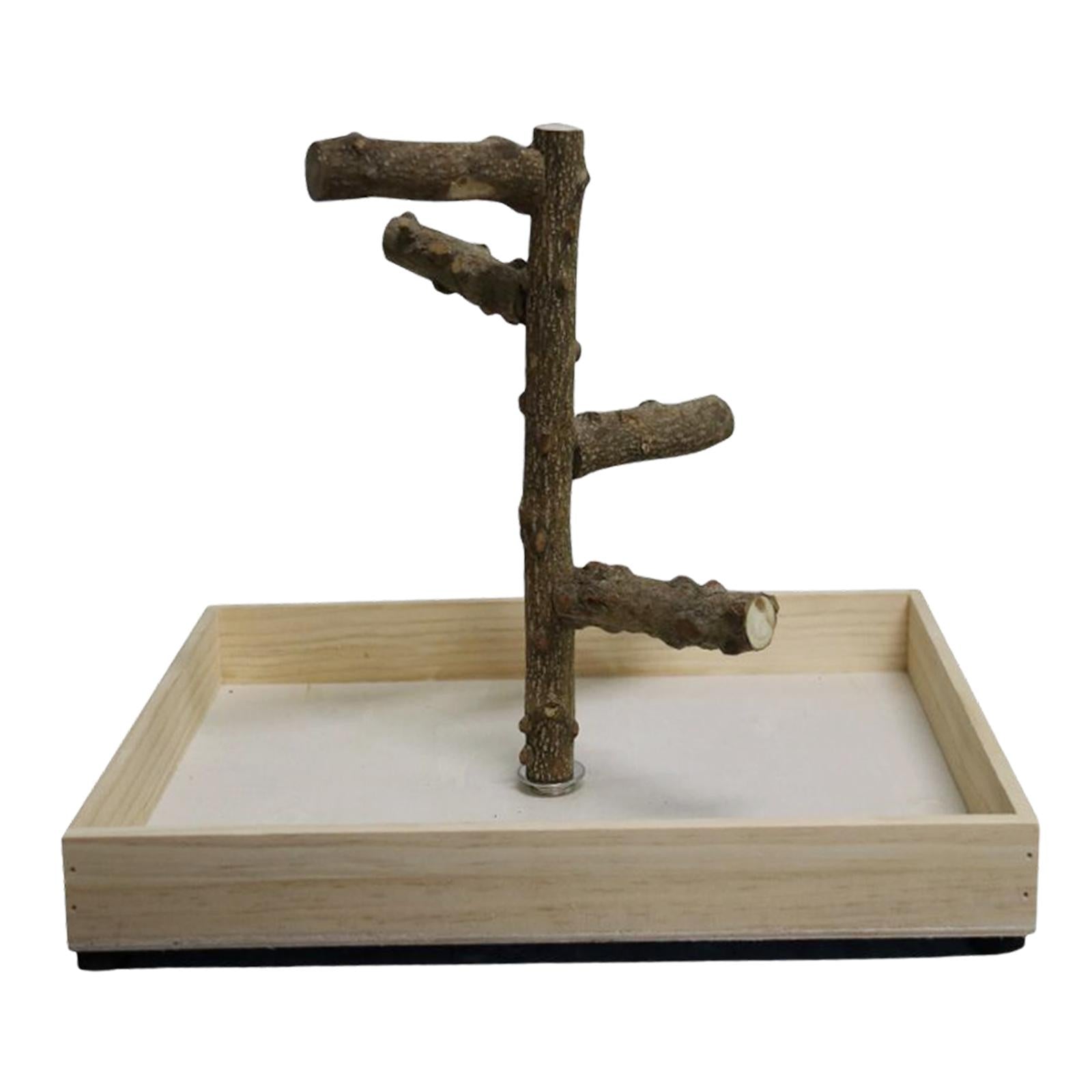 Bird Perch Bird Training Stand Tabletop for Cockatiels Lovebirds Parakeets 36x36x25cm