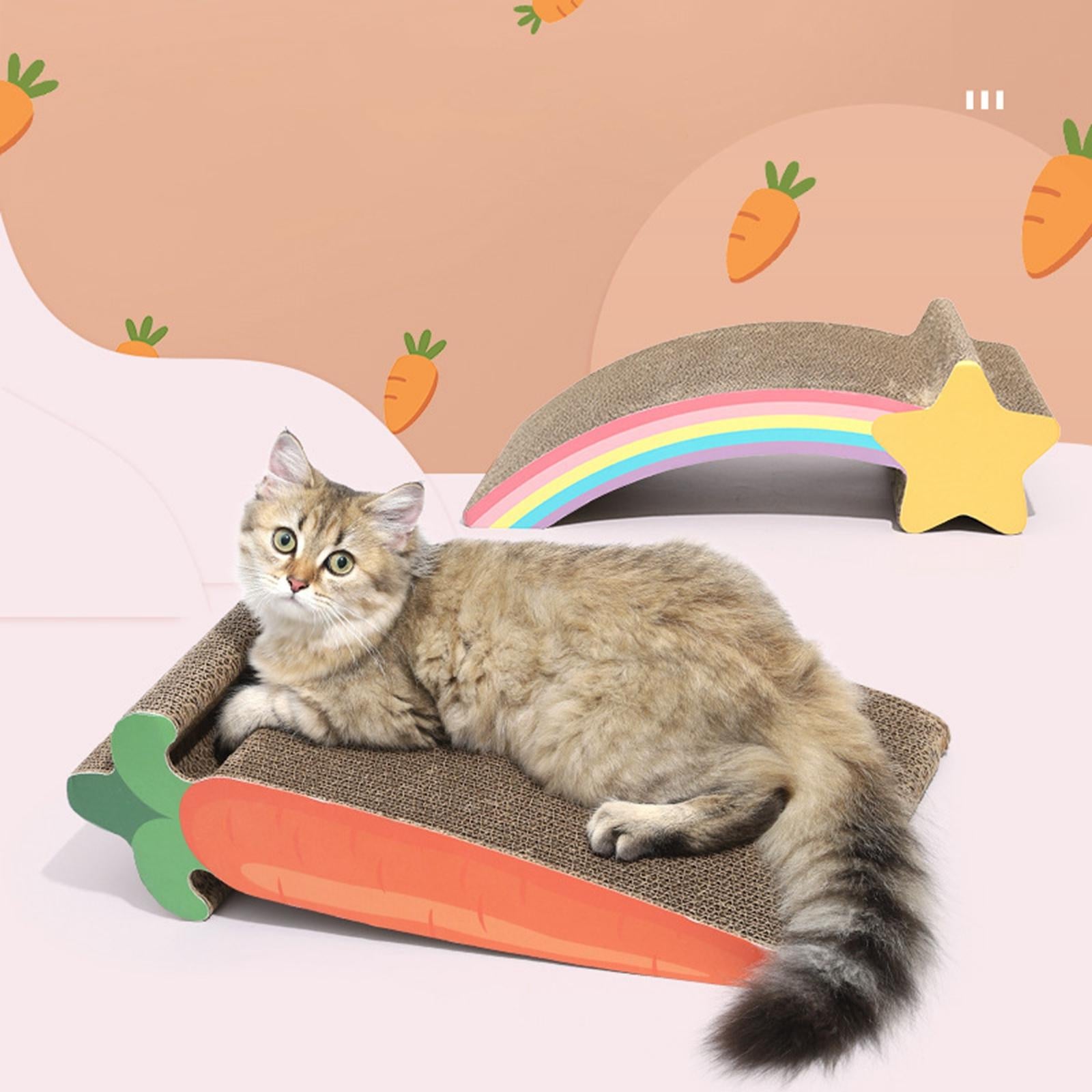 Cat Kitten Cardboard Scratcher Scratching Pad Scraper Board Lounge Bed Toy Carrot