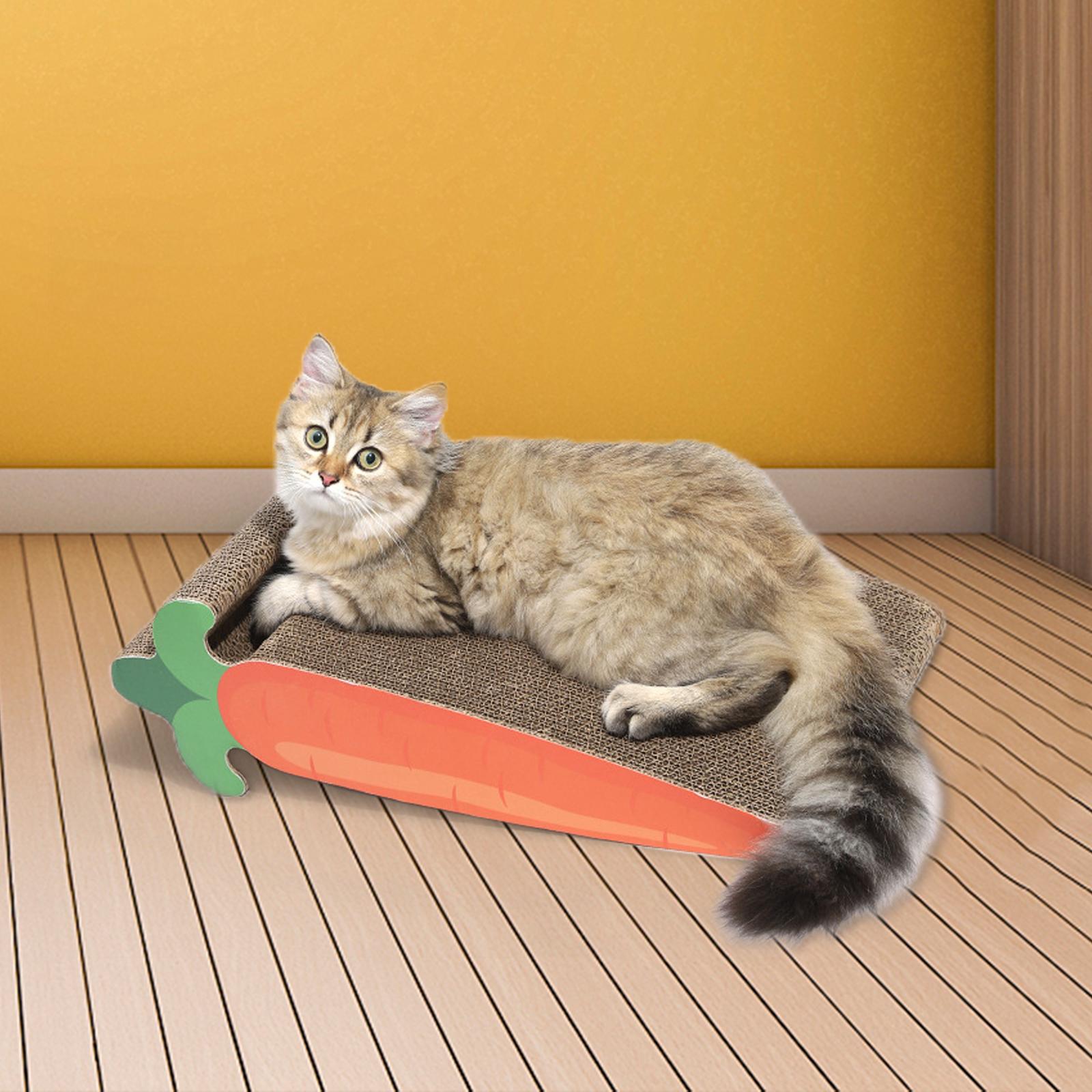 Cat Kitten Cardboard Scratcher Scratching Pad Scraper Board Lounge Bed Toy Carrot