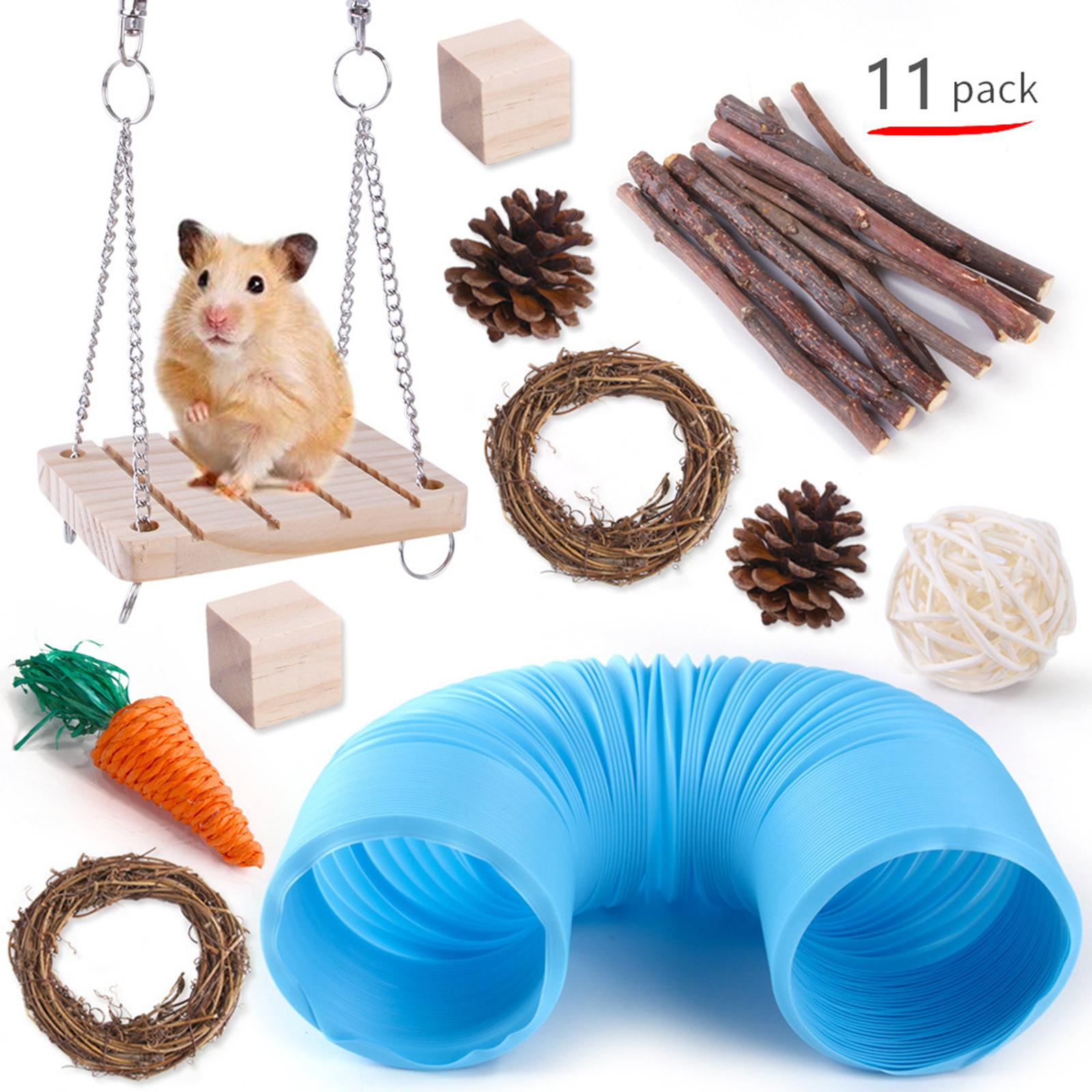 11x Hamster Chew Pets Toy Guinea Pig Rabbit Rat Rodents Chinchilla  Blue