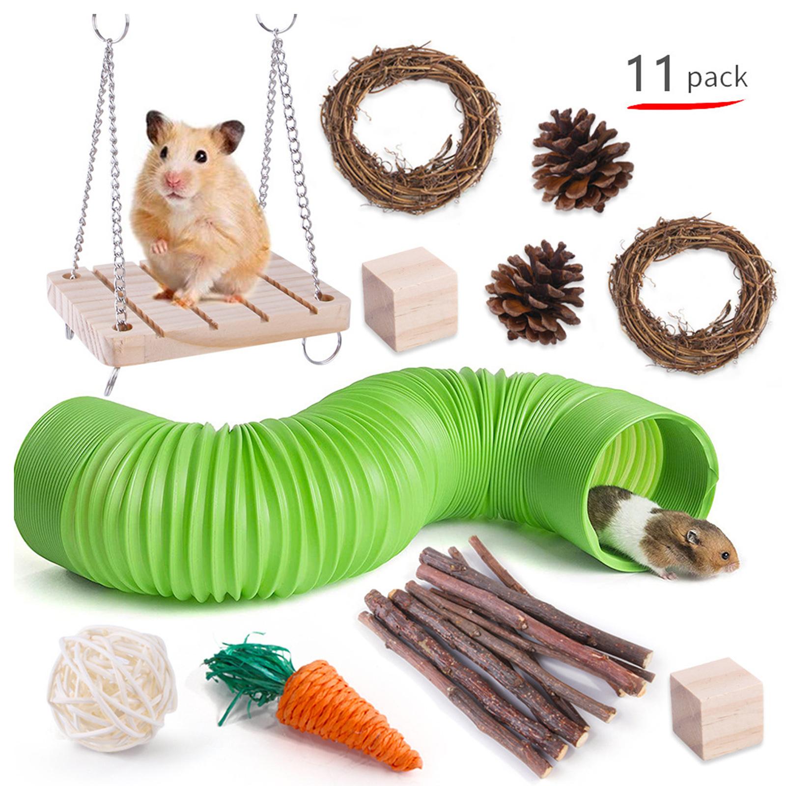 11x Hamster Chew Pets Toy Guinea Pig Rabbit Rat Rodents Chinchilla  Green