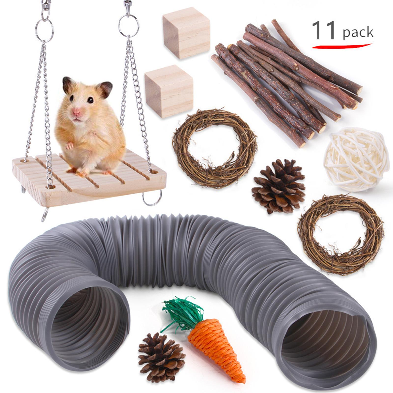 11x Hamster Chew Pets Toy Guinea Pig Rabbit Rat Rodents Chinchilla  Grey
