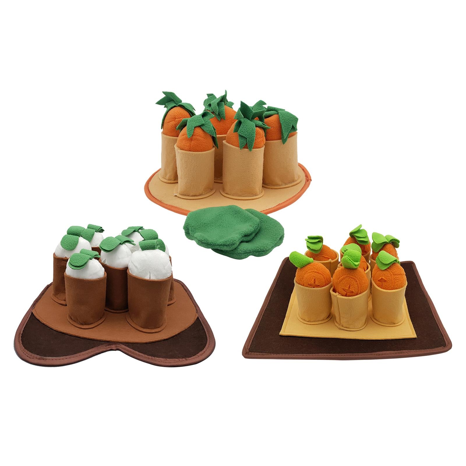Dogs Snuffle Mat Carrot Plush Toy Training Pad Interactive Pad 29x29x12CM