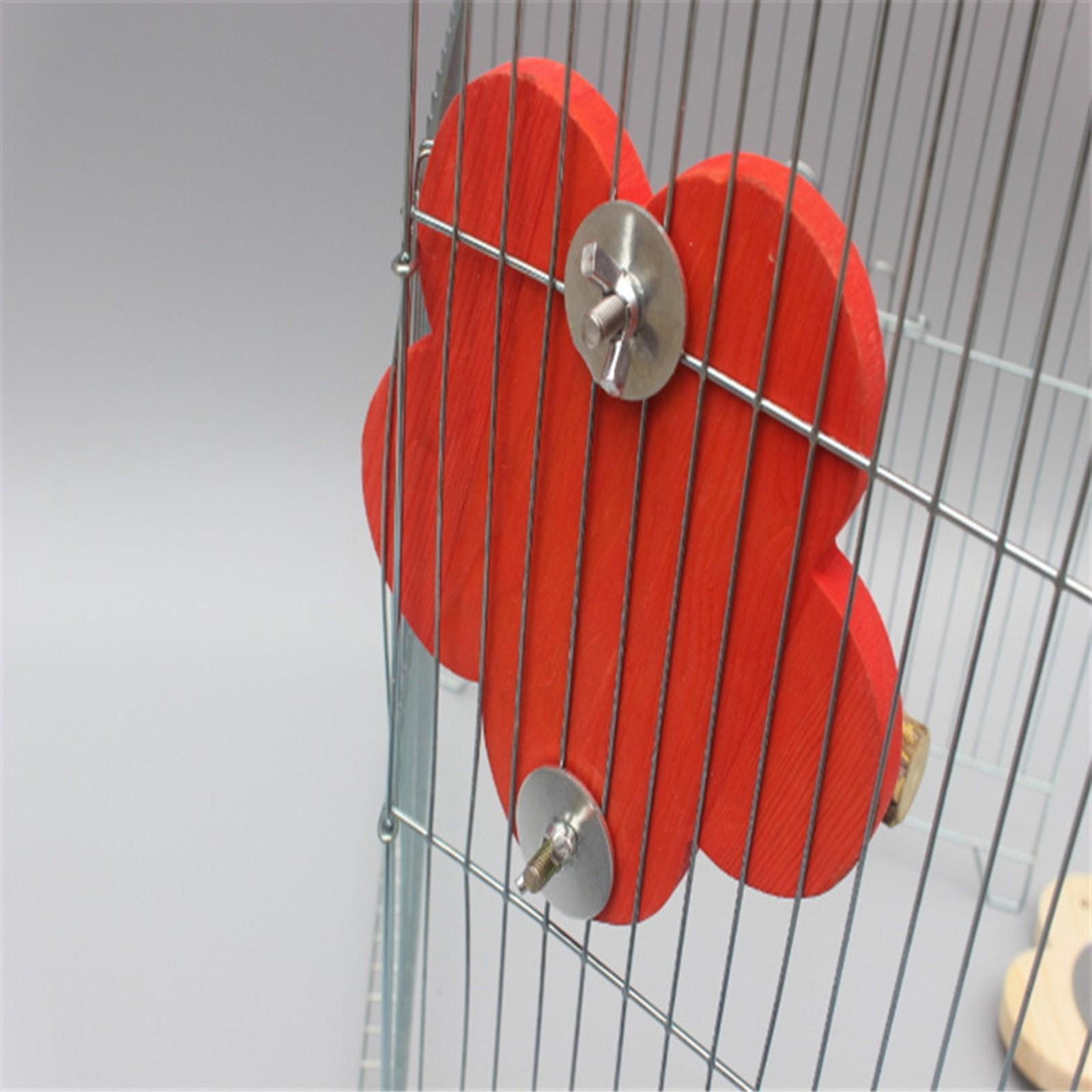 Bird Perch with Mirror Parrot Cage Toy for Lovebirds Budgies Canaries Orange