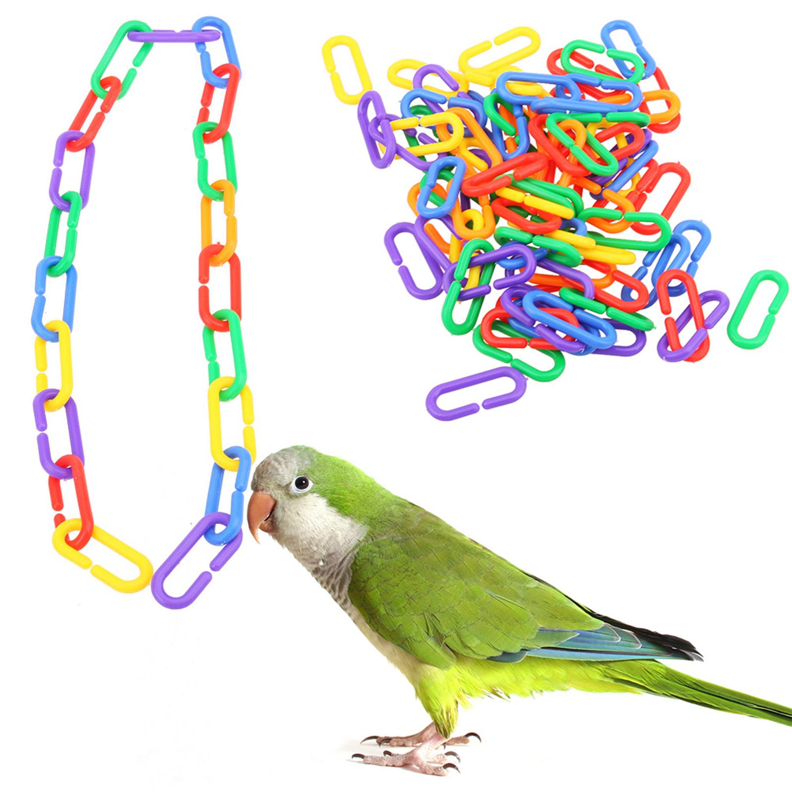 100 Durable Plastic Counting C Chain Sugar Glider Parrot Bird Toy Parts