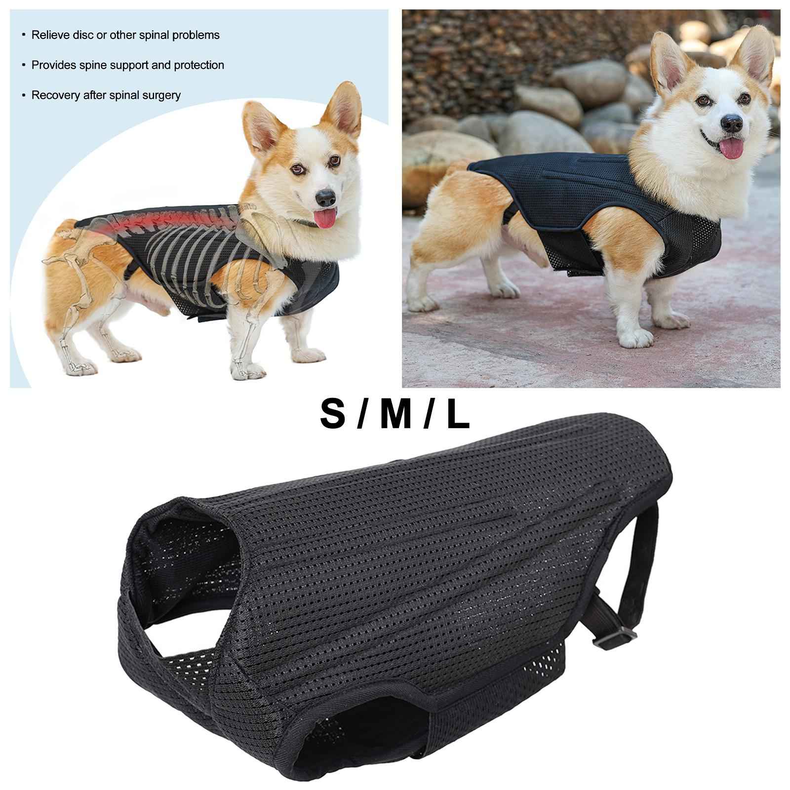 Dog Back Brace Pet Back Pads Flexible Back Support Wrap for Injured Old Dogs S