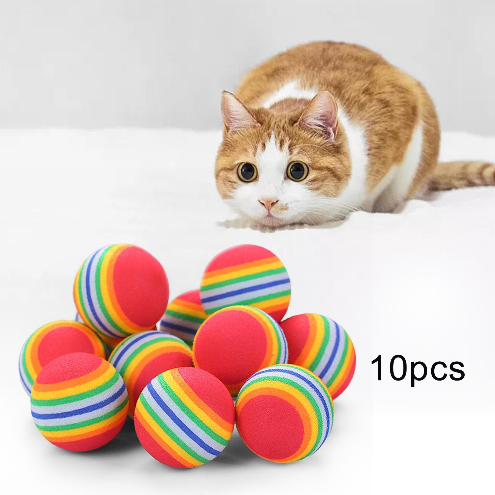 10x Cat Toy Balls Quiet Playing Soft EVA for Play Training Small Dogs Puppy