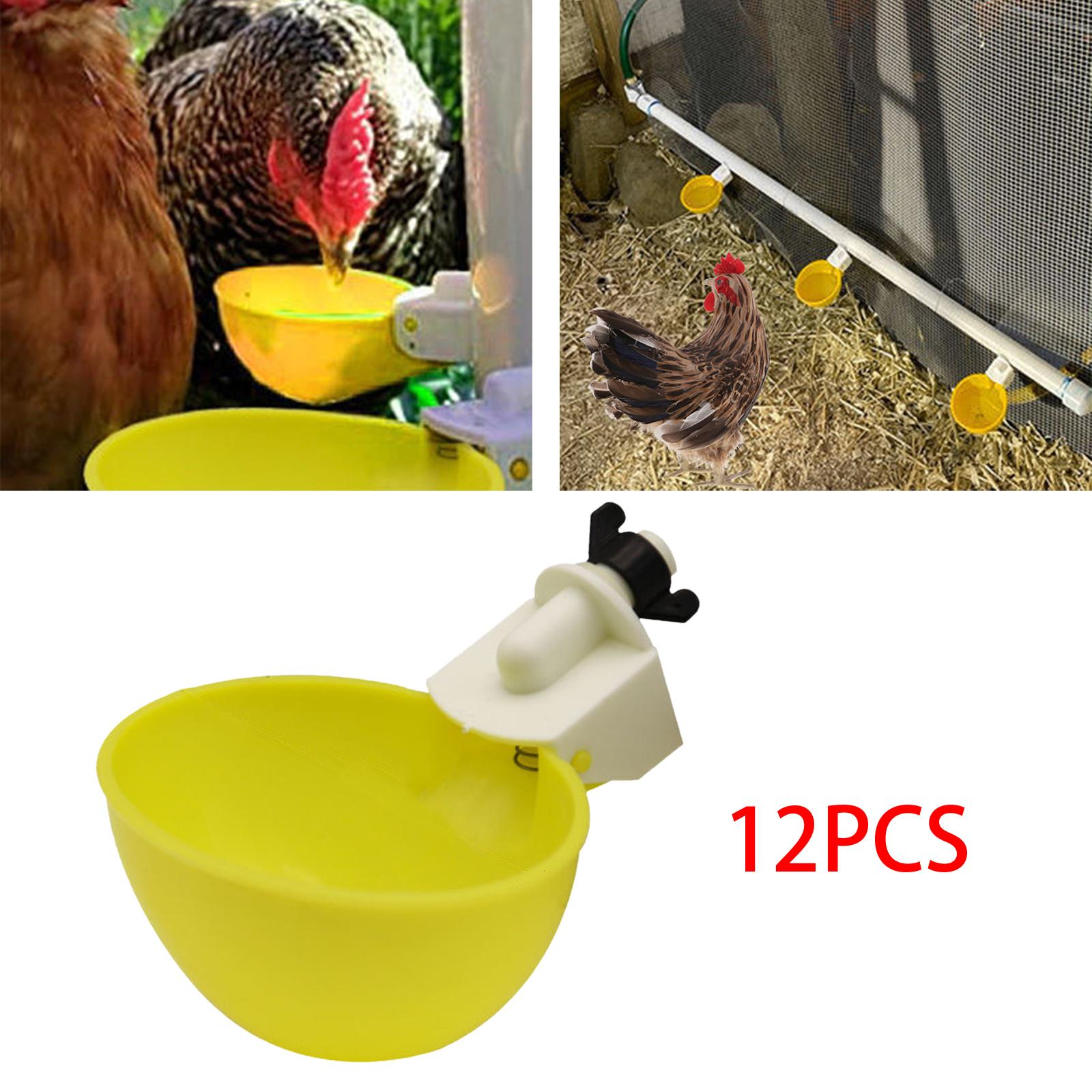 12x Chicken Drinkers Waterers Cups Hanging for Birds Chicks Poultry Supplies