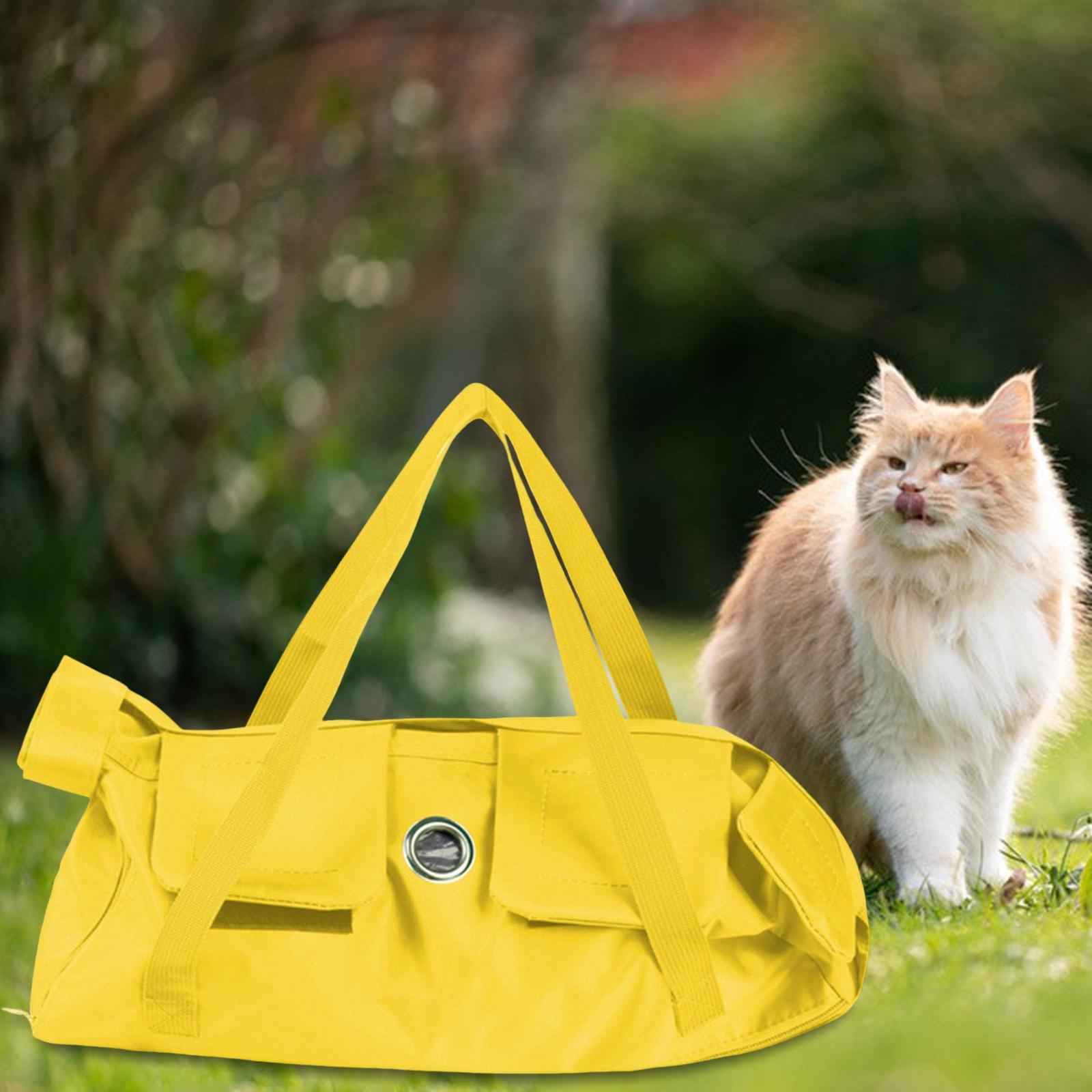 Cat Grooming Restraint Bag Anti Bite Anti Scratching Nail Trimming Bathing Yellow 37cmx24cm S