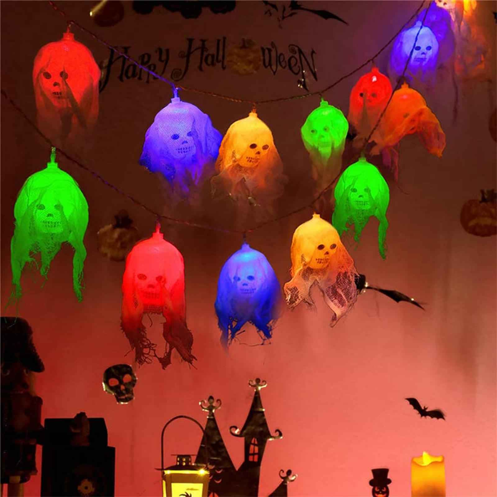 Halloween String Lights Skull with for Party Supplies Halloween Yard