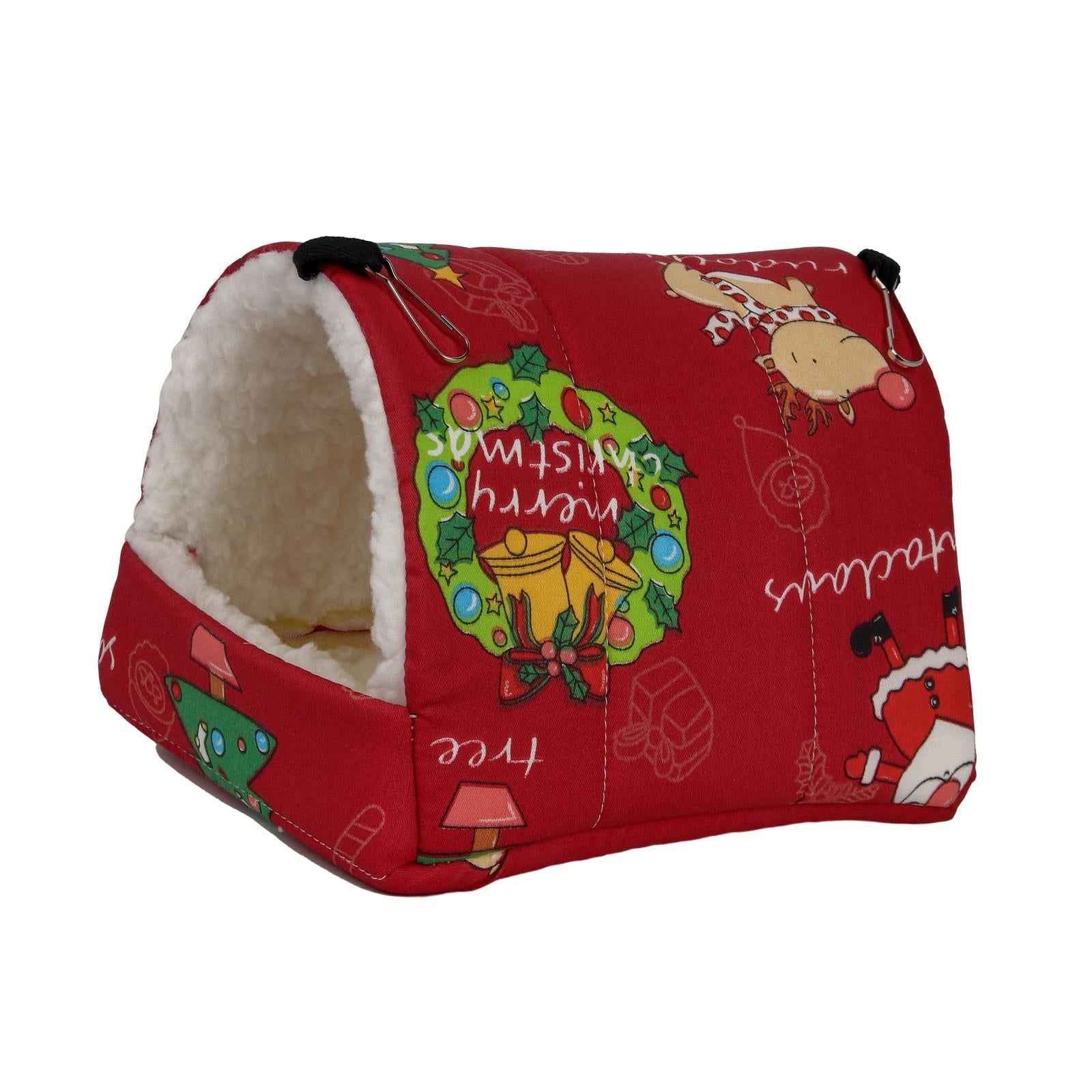 Soft Hamster Hammock Bed Sleeping Hamster DEN Hanging for Chinchilla Rat red