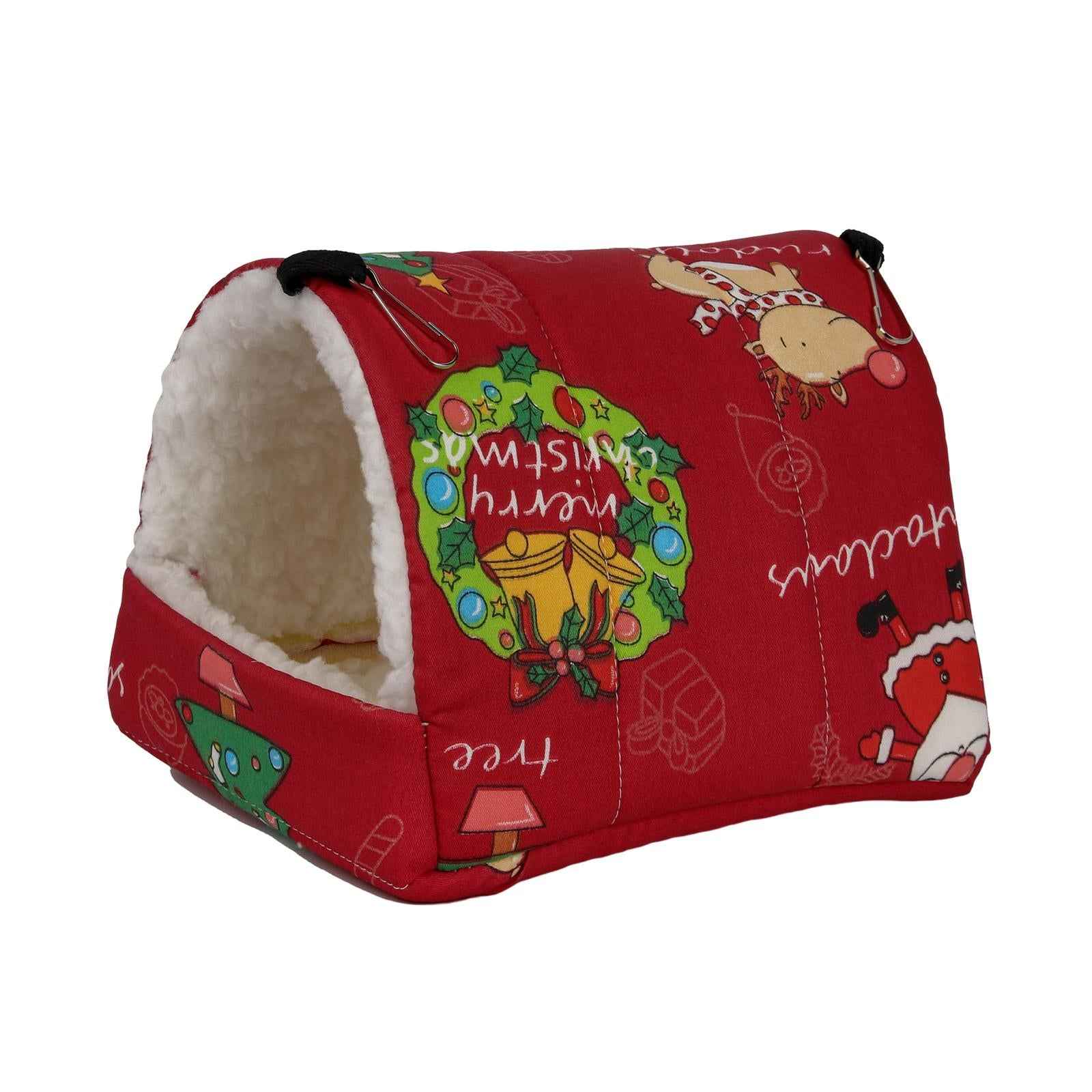 Soft Hamster Hammock Bed Sleeping Hamster DEN Hanging for Chinchilla Rat red