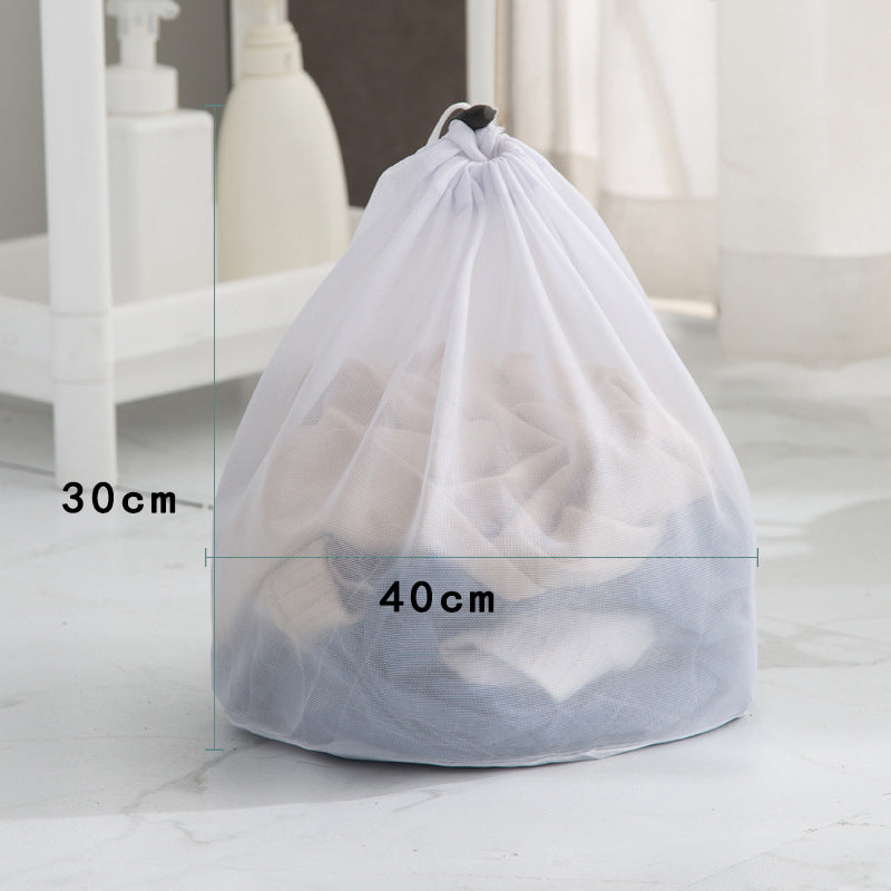 30x40cm Convenient Drawstring Laundry Mesh Bag for Home School Travel, Machine Washable Delicate Washing Bag (Thin Mesh)