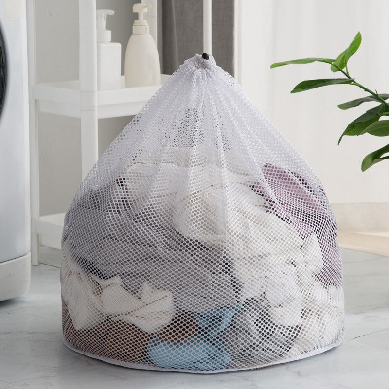 50x60cm Washing Machine Reusable Delicate Mesh Bag Drawstring Laundry Wash Bag (Thick Mesh)