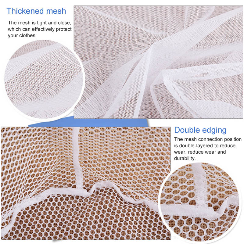 50x60cm Washing Machine Reusable Delicate Mesh Bag Drawstring Laundry Wash Bag (Thick Mesh)