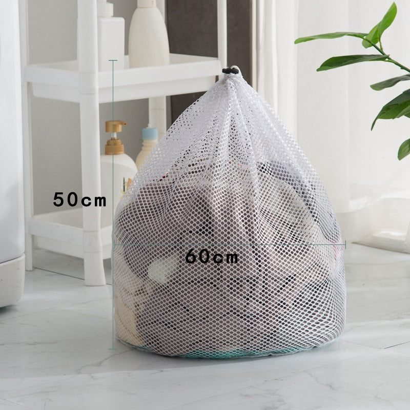 50x60cm Washing Machine Reusable Delicate Mesh Bag Drawstring Laundry Wash Bag (Thick Mesh)