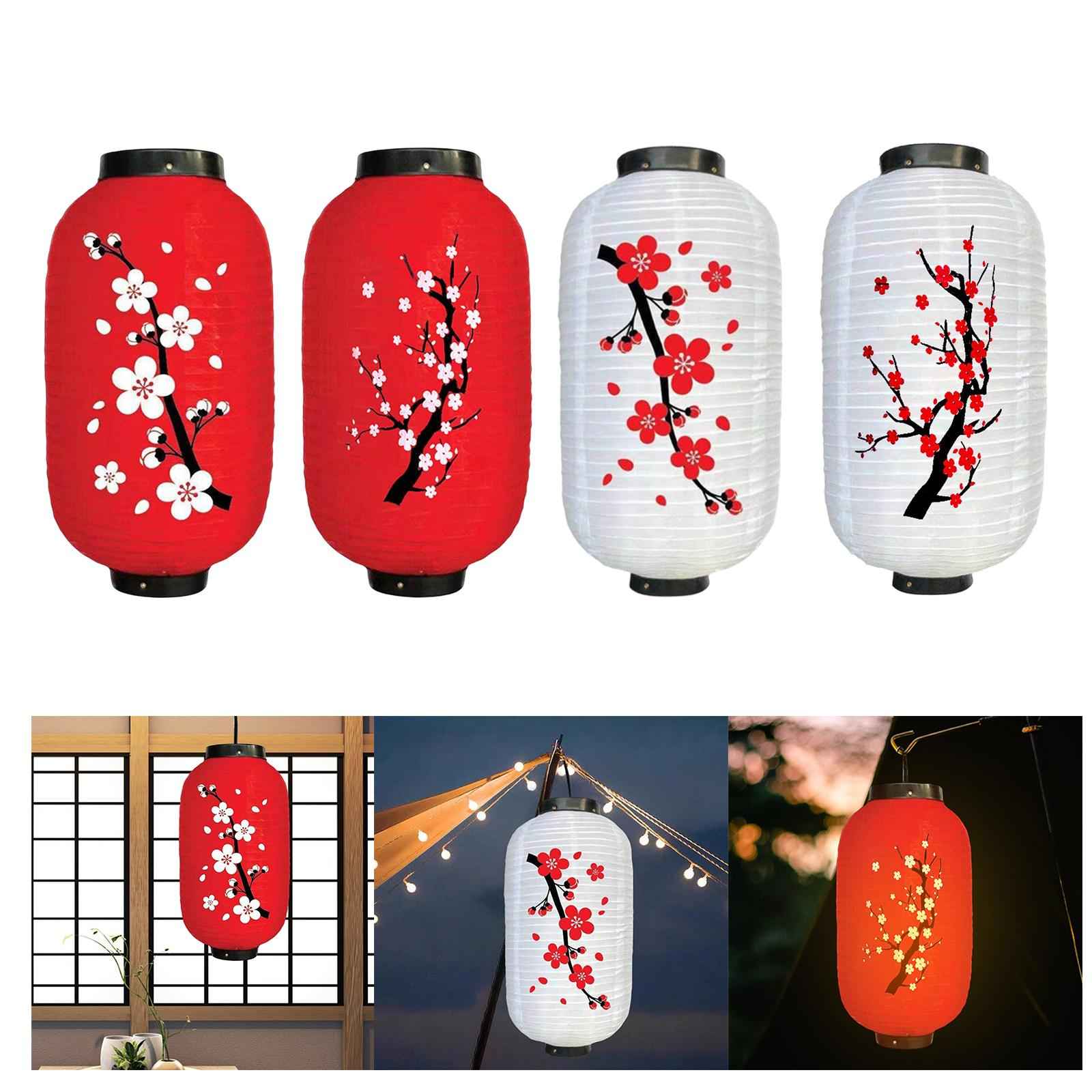 Japanese Style Lantern Hanging for Spring Festival Restaurant Birthday RedBottom BigFlower
