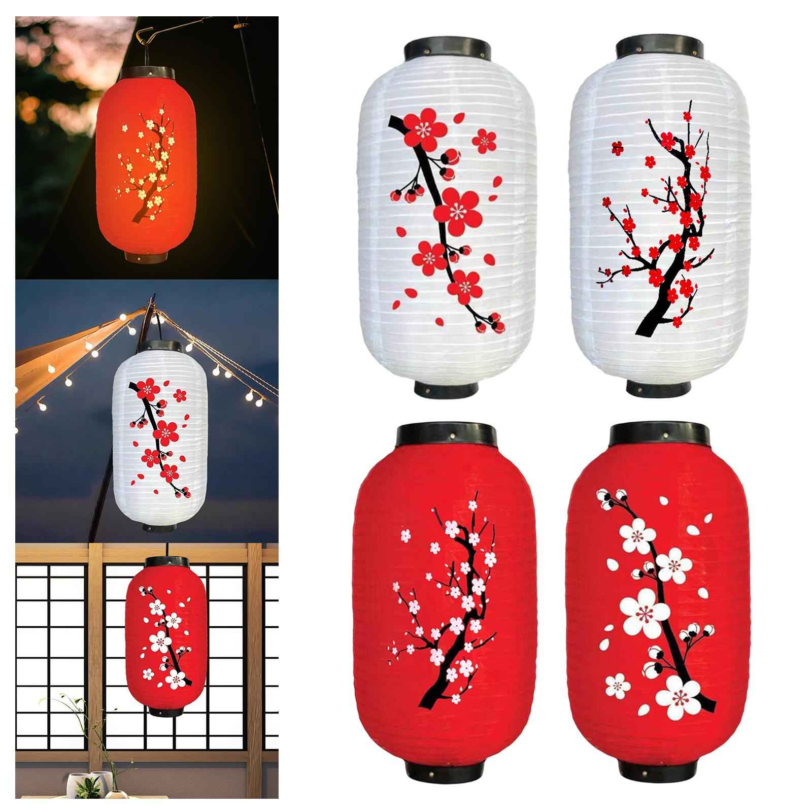 Japanese Style Lantern Hanging for Spring Festival Restaurant Birthday RedBottom BigFlower