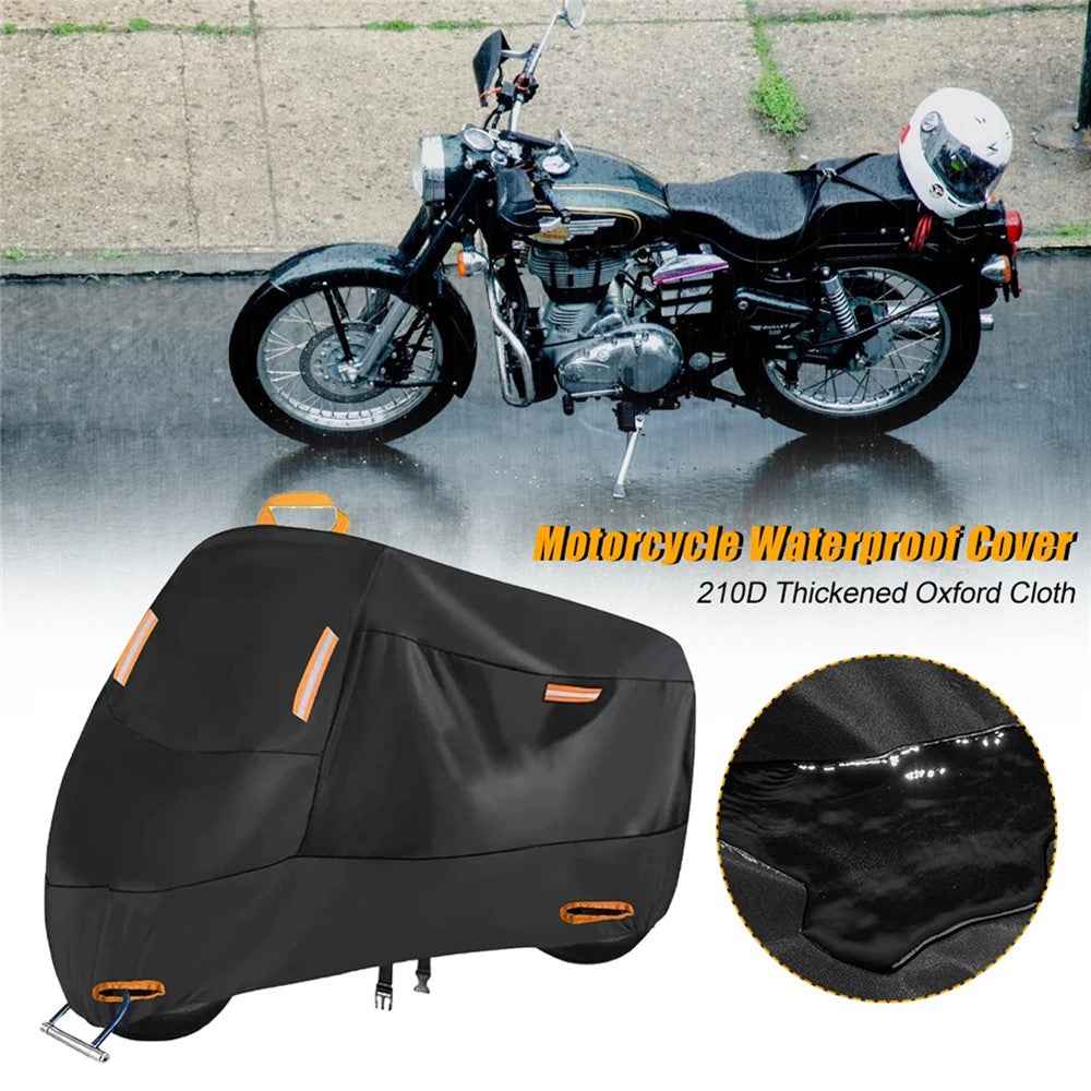 XXXL: 265x105x125cm Motorcycle 210D Oxford Cloth Cover Sun-Proof Rain-Proof Motorbike Cover Protector