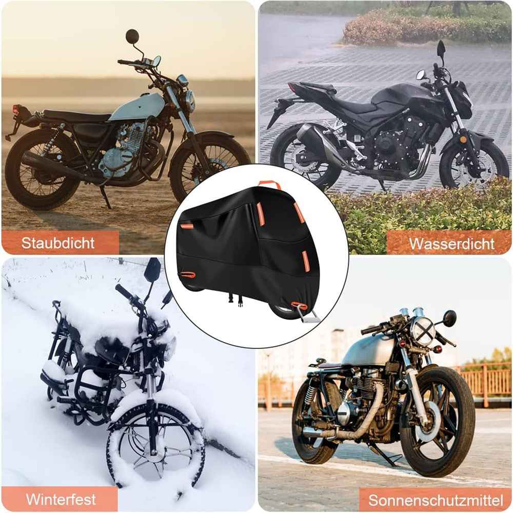 XXL: 245x105x125cm Motorcycle 210D Oxford Cloth Cover Sun-Proof Rain-Proof Motorbike Cover Protector