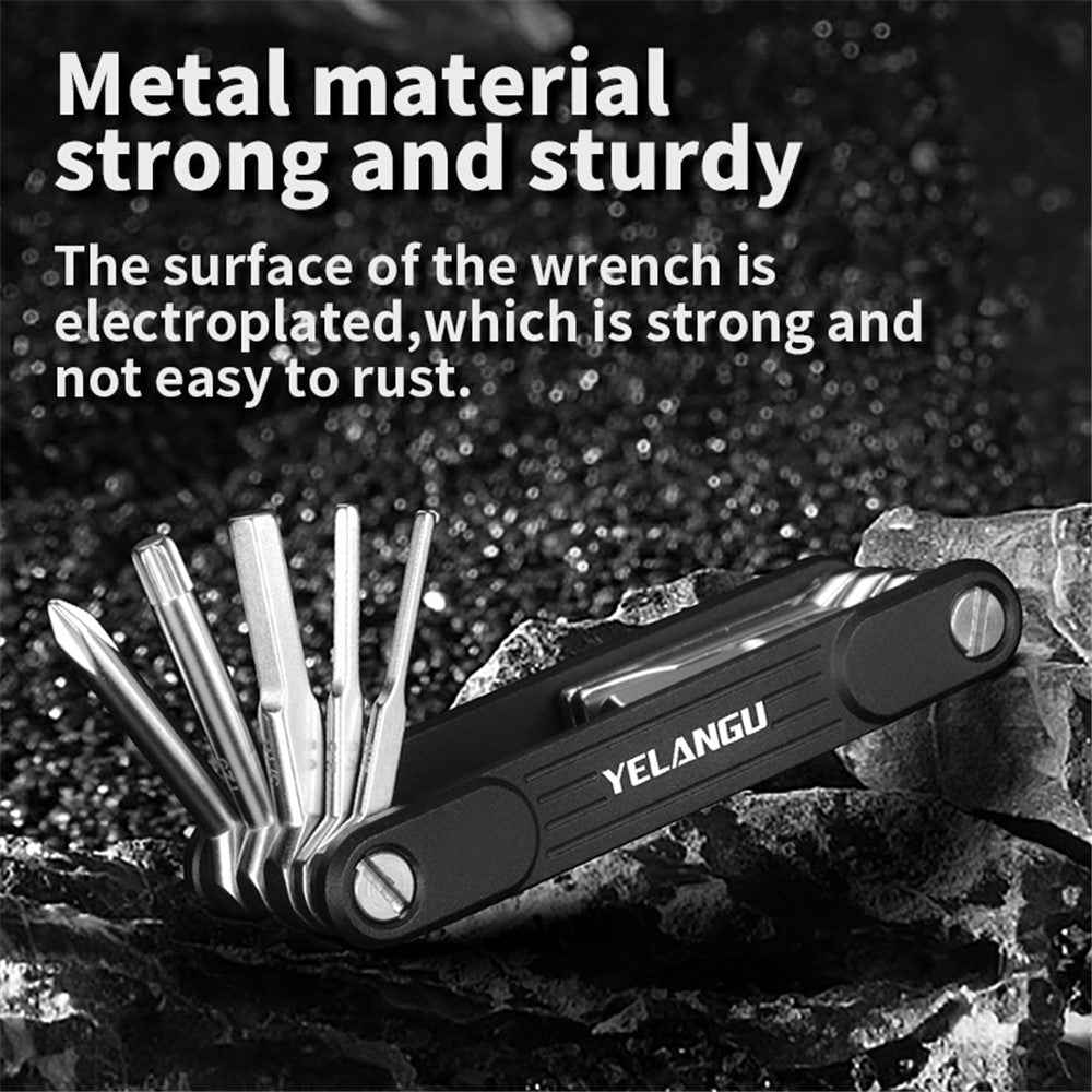 YELANGU LW-A02 10-in-1 Aluminum Alloy + Steel Multi-Function Wrenches Portable Repairing Tool