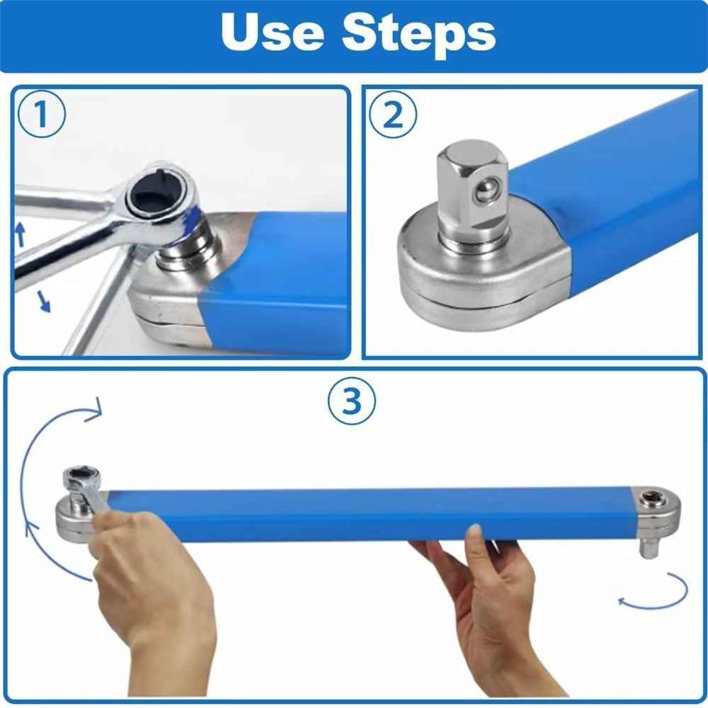 Universal Multi-Purpose Extension Wrench High Carbon Steel Ratchet Wrench - Blue