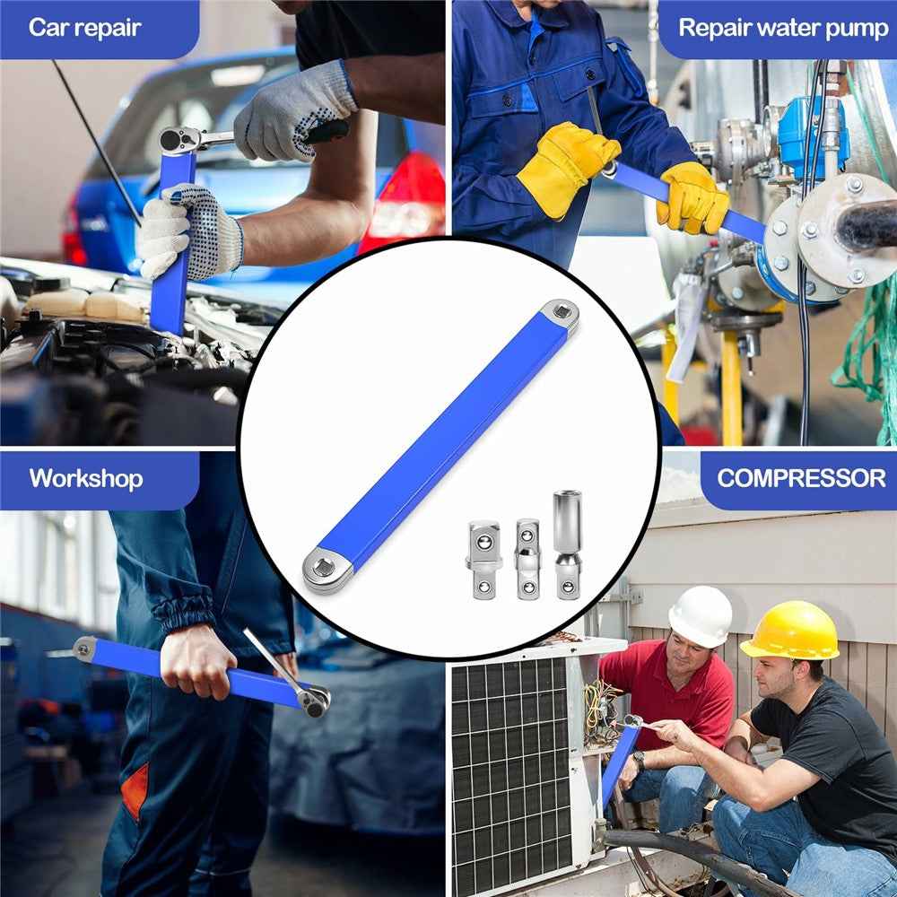 Universal Multi-Purpose Extension Wrench High Carbon Steel Ratchet Wrench - Blue