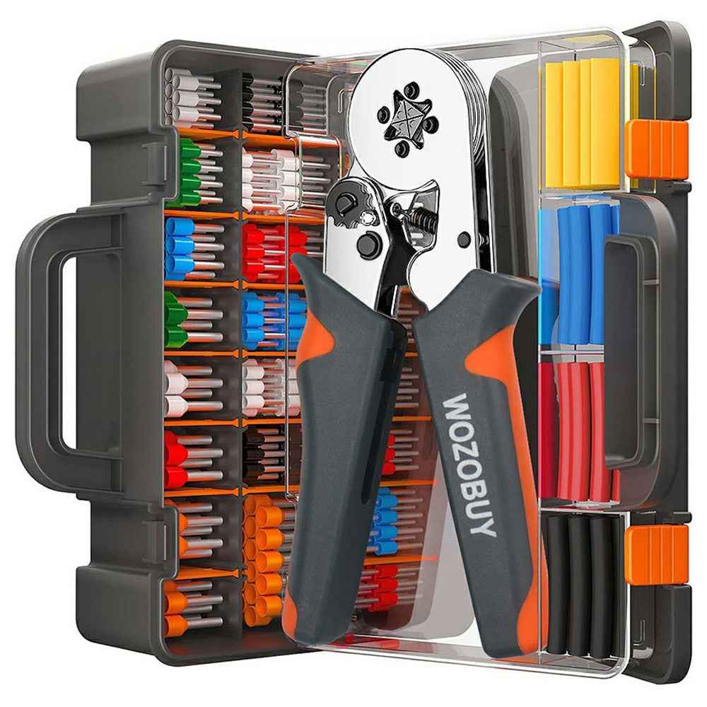 HSC8 6-4A Ferrule Crimping Pliers with 800Pcs Terminals Wire Connector Electrical Repair Kit