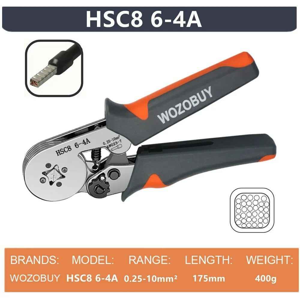 HSC8 6-4A Ferrule Crimping Pliers with 800Pcs Terminals Wire Connector Electrical Repair Kit
