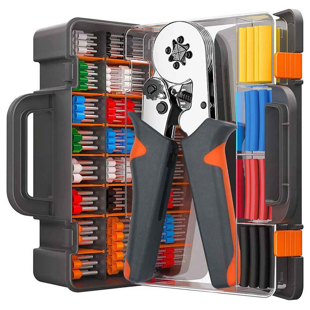 HSC8 6-4A Ferrule Crimping Pliers with 1900Pcs Terminals Wire Connector Electrical Repair Kit