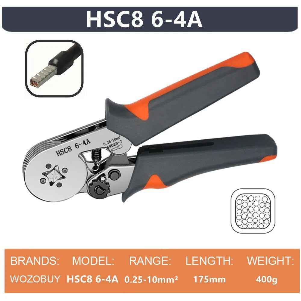 HSC8 6-4A Ferrule Crimping Pliers with 1900Pcs Terminals Wire Connector Electrical Repair Kit