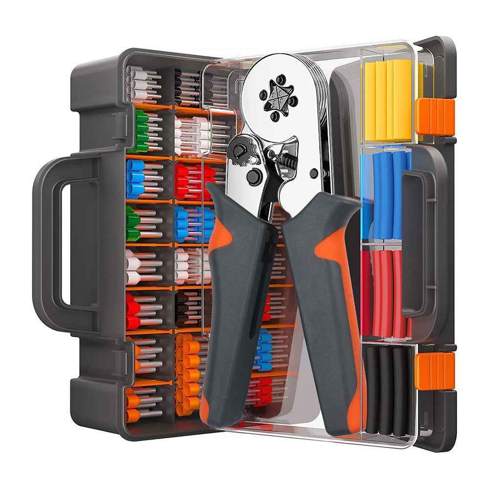 HSC8 6-6A Ferrule Crimping Pliers with 1900Pcs Terminals Wire Connector Electrical Repair Kit