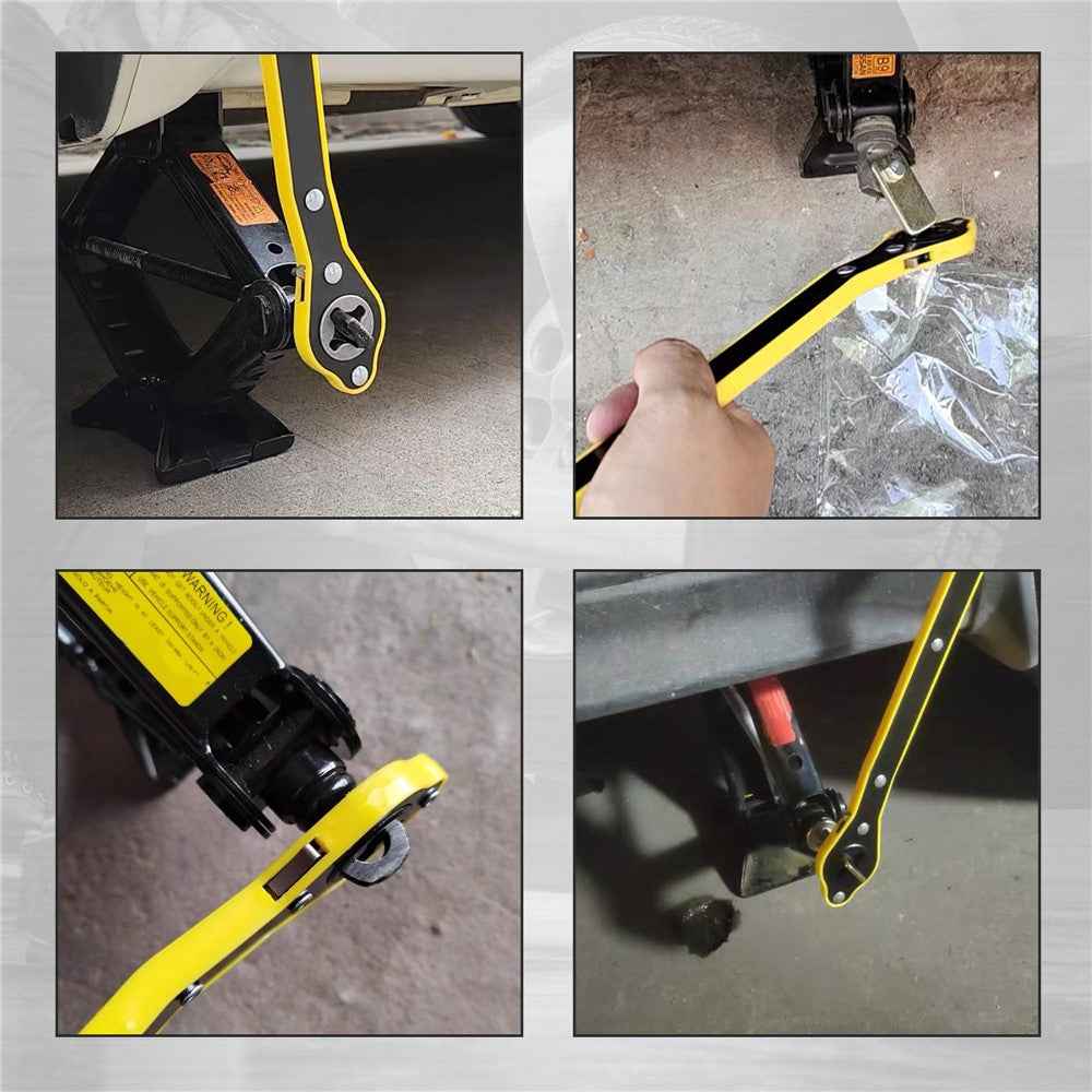 Car Jack Wrench Set with Ratchet Handle For Tire Change Cross Design Wrench with Adapter