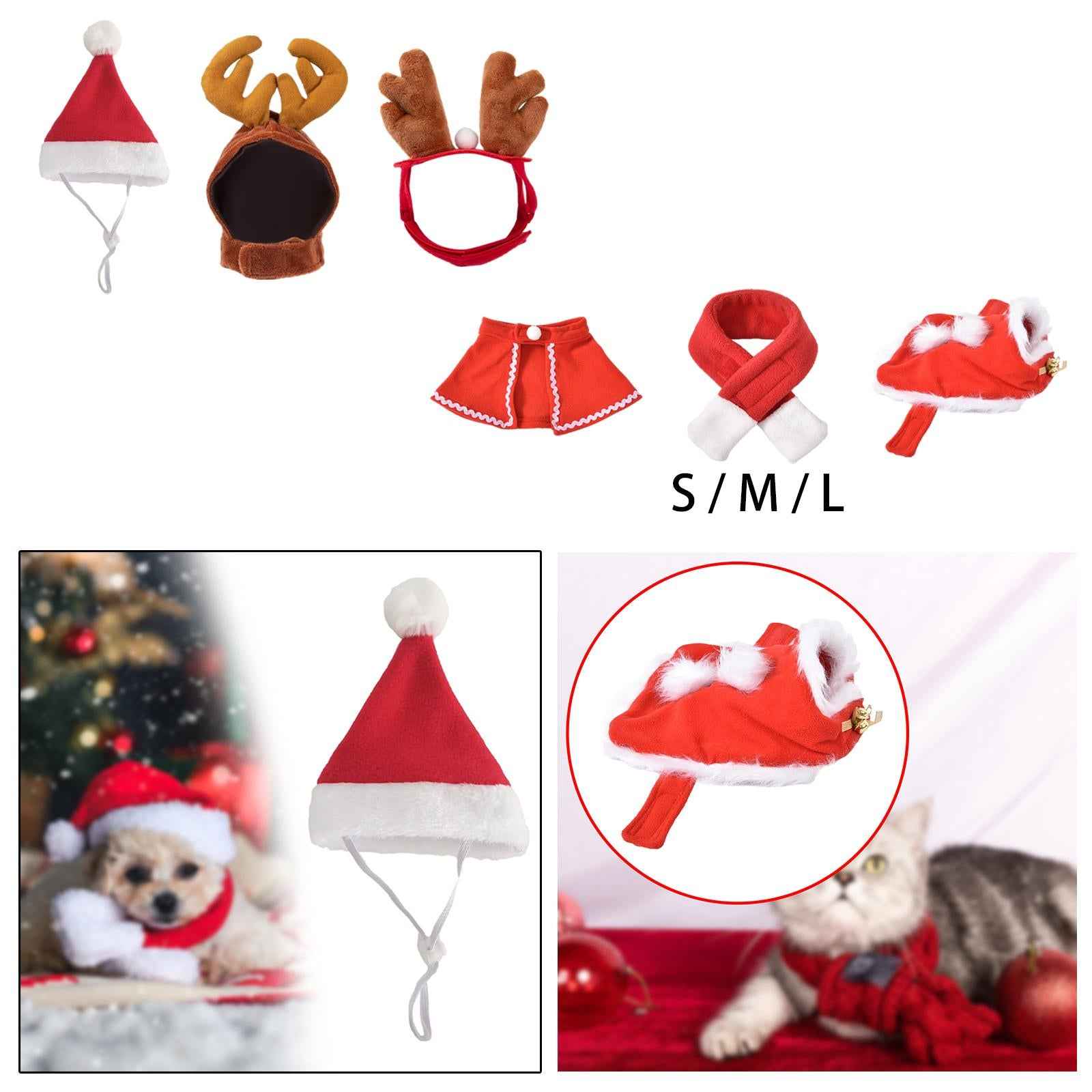 Dog Cat Pet Santa Hat Christmas Decoration Photo Props for Puppy Kitten Cats