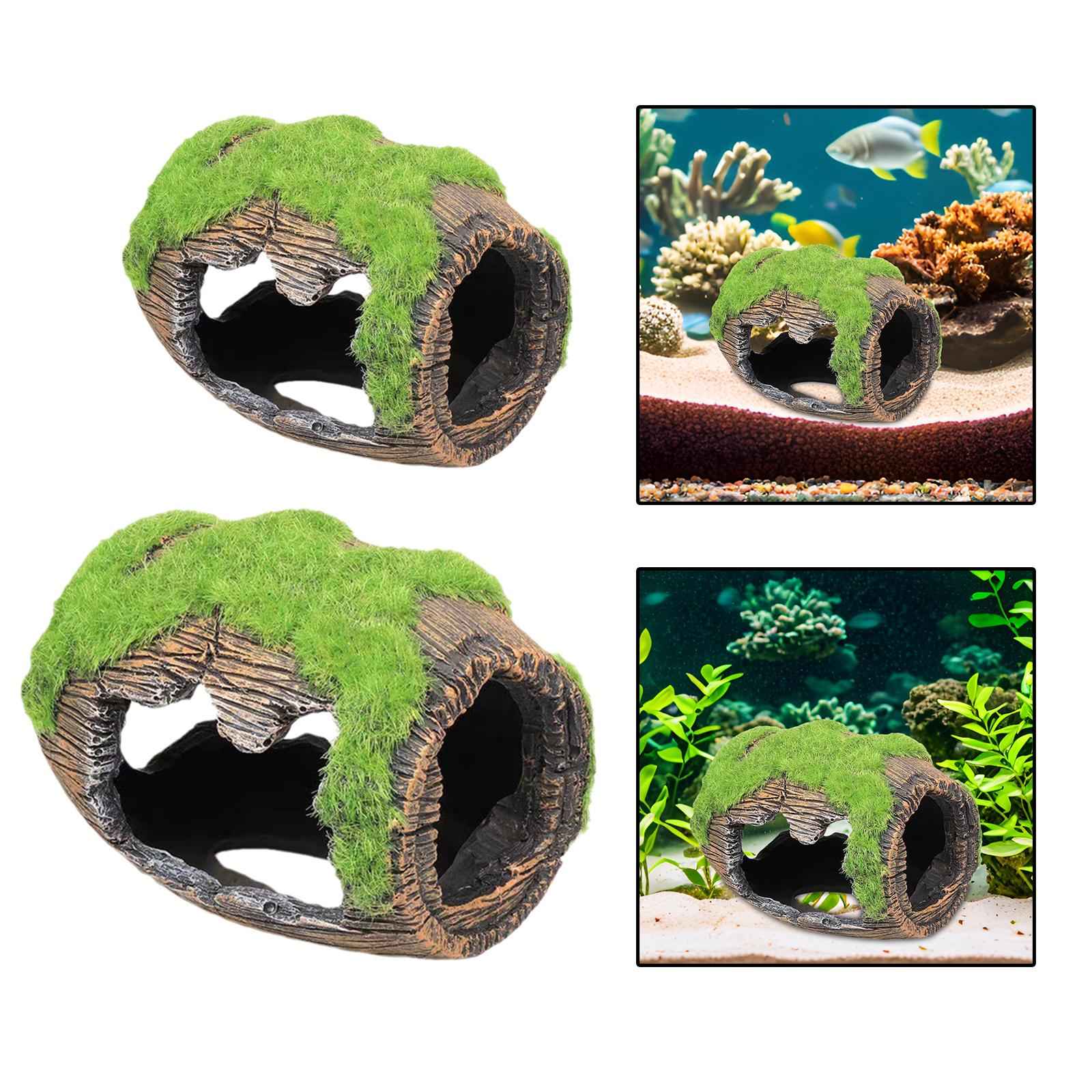 Broken Barrel Aquarium Decorations Resin Aquarium Ornament for Cichlid Betta Small