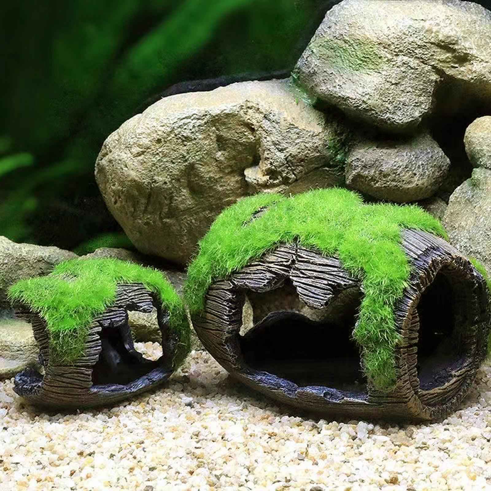 Broken Barrel Aquarium Decorations Resin Aquarium Ornament for Cichlid Betta Small