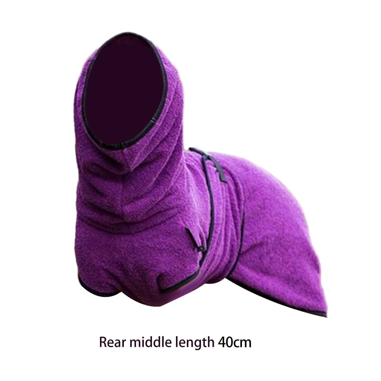 Warm Dog Coat for Pet Shower Bath Absorbent Dog Towel for Park Walking Beach Violet S