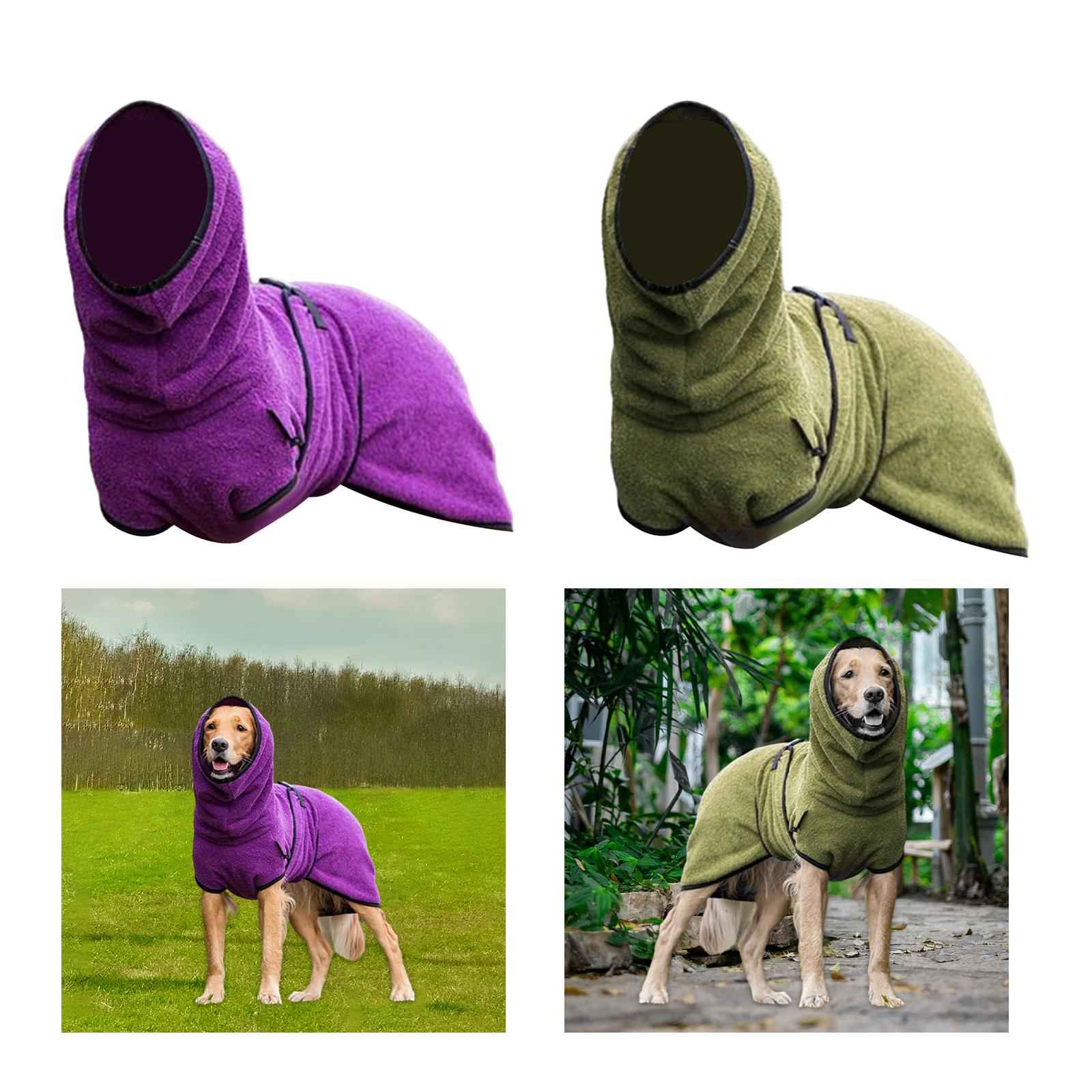 Warm Dog Coat for Pet Shower Bath Absorbent Dog Towel for Park Walking Beach Violet S