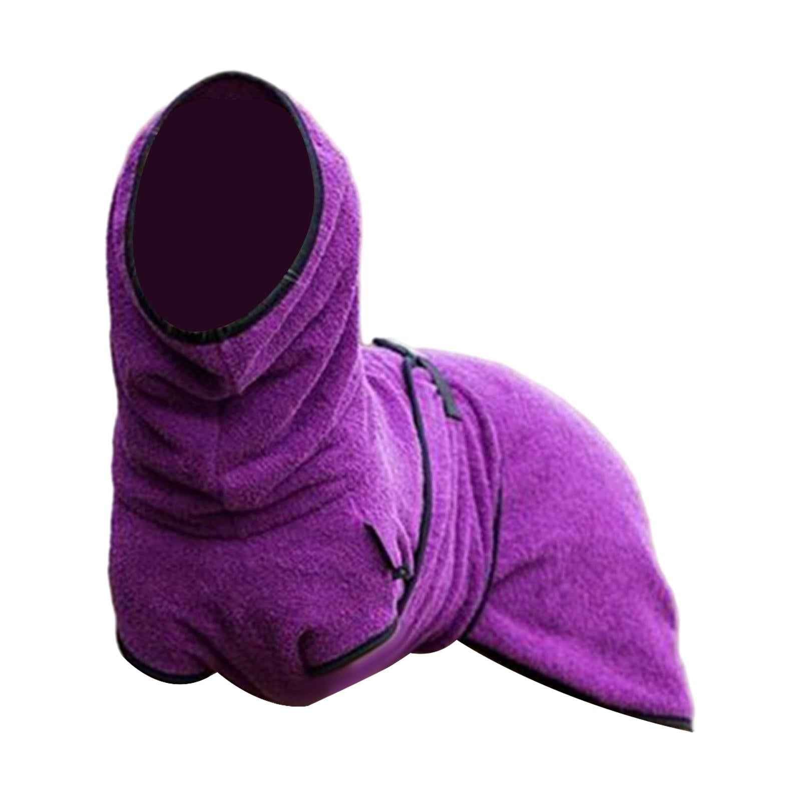 Warm Dog Coat for Pet Shower Bath Absorbent Dog Towel for Park Walking Beach Violet S