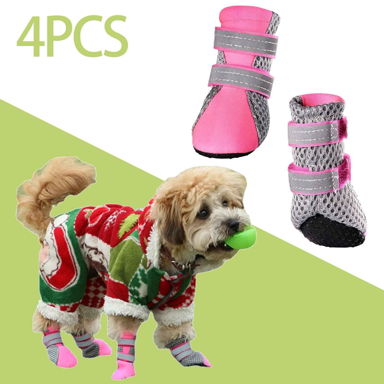 4 Pieces Dog Walking Boots Dog Boots for Puppy Teddy Small Medium Large Dogs XL