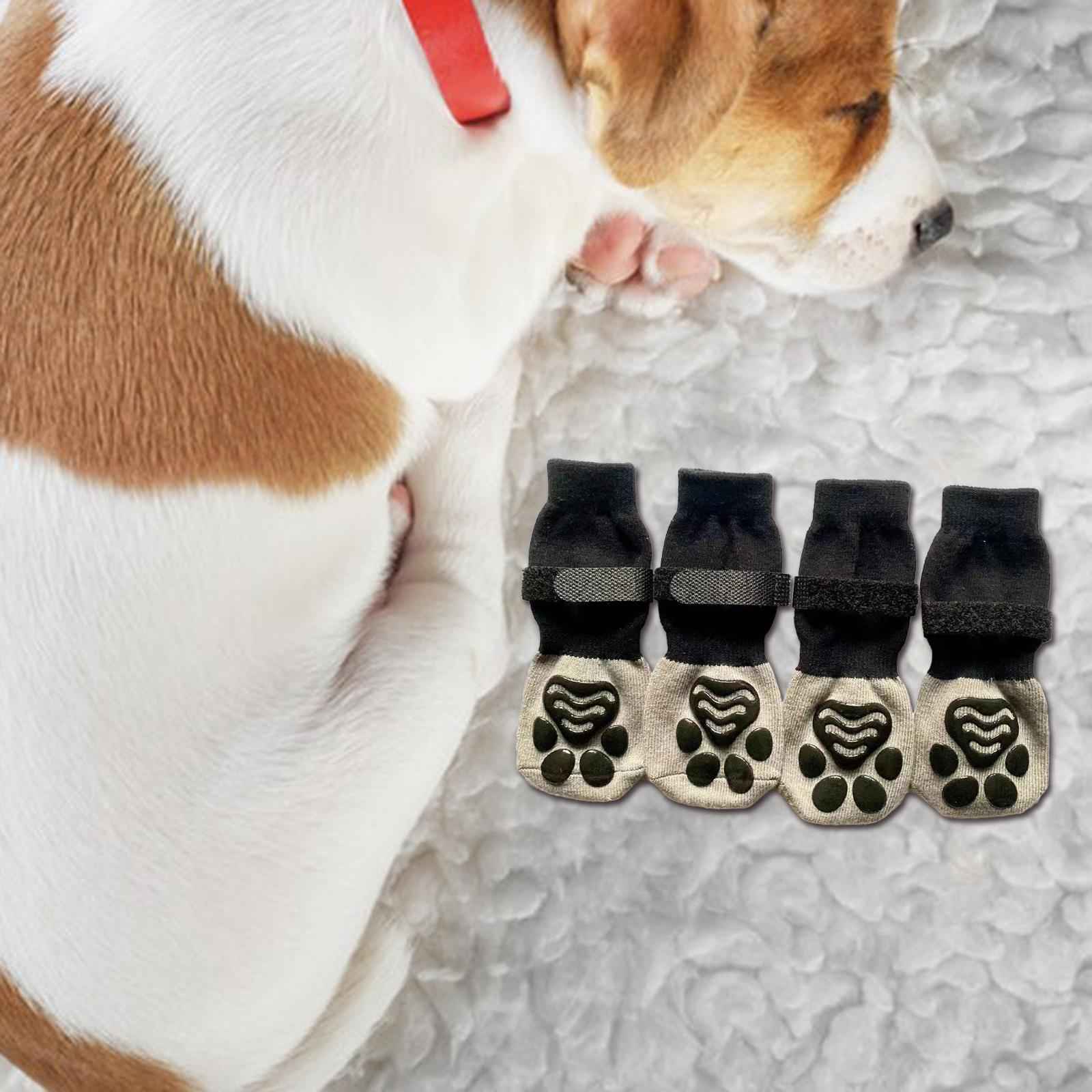 2 Pairs Comfortable Pets Paw Protect Socks for Hiking Training Hardwood Floor M