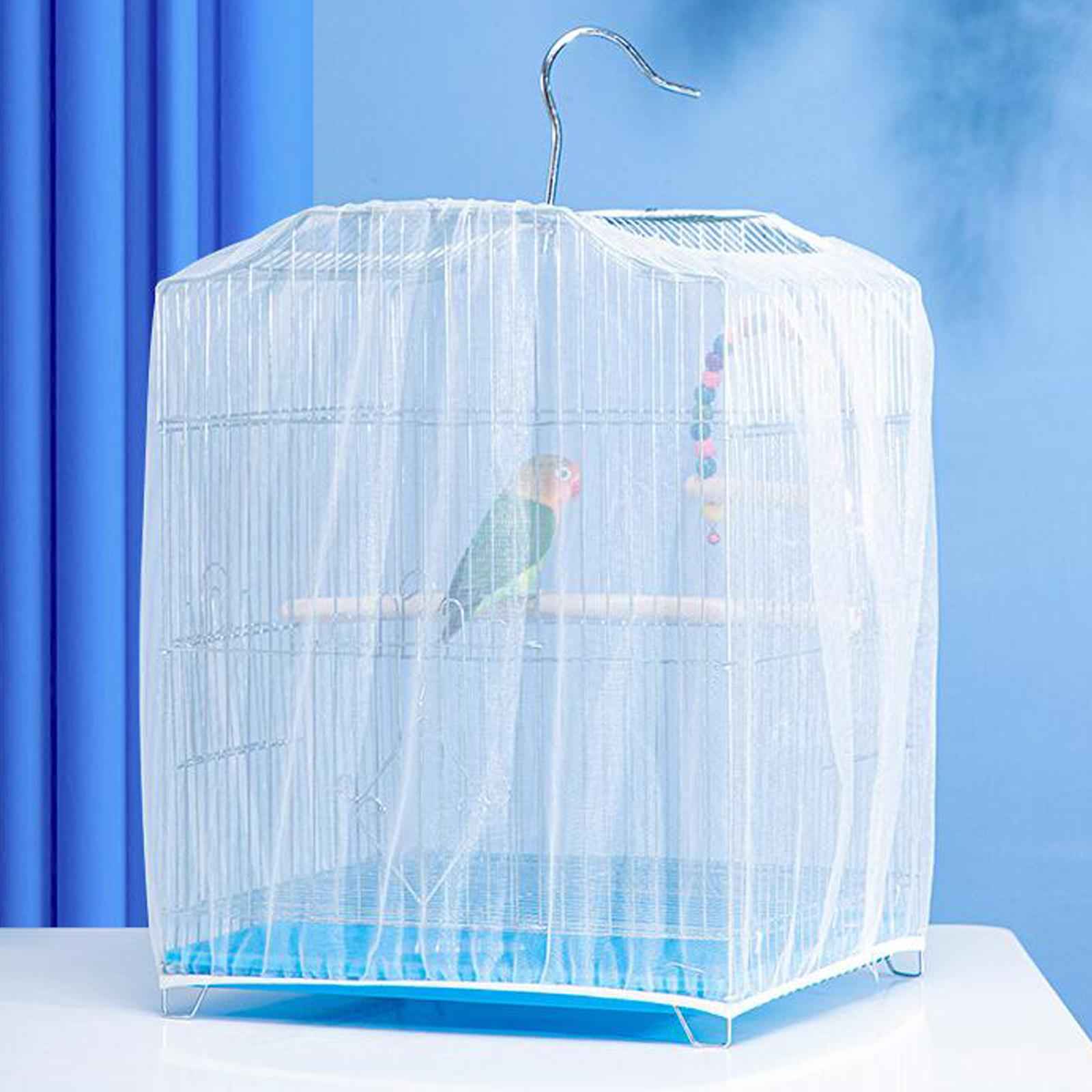Universal Bird Cage Mesh Cover Parrot Cage Skirt for Parakeet Cockatoo Macaw S