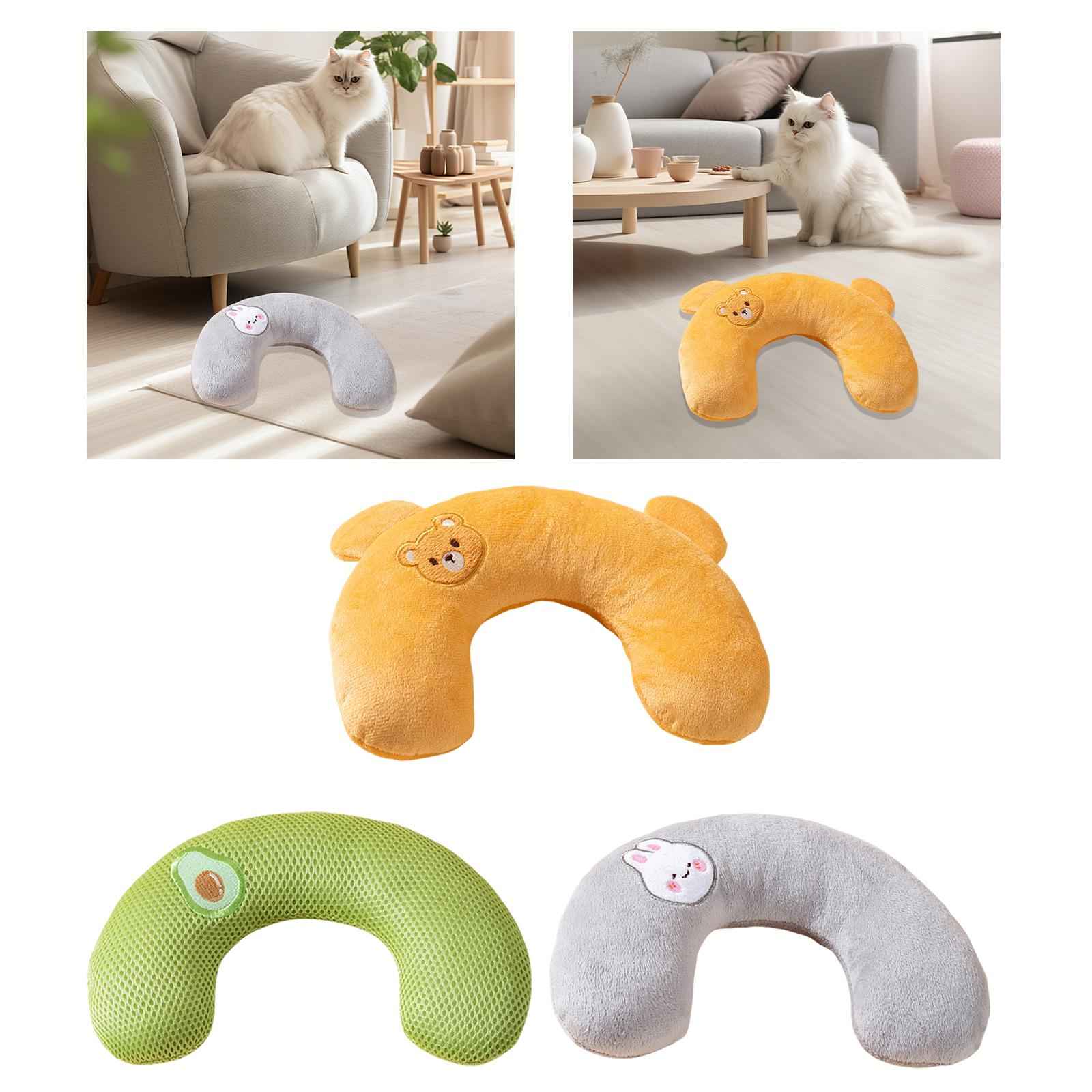 Pet Cat Pillow Washable Interactive Toy Cute Animal Pillow for Dog Cat Puppy Green Avocado