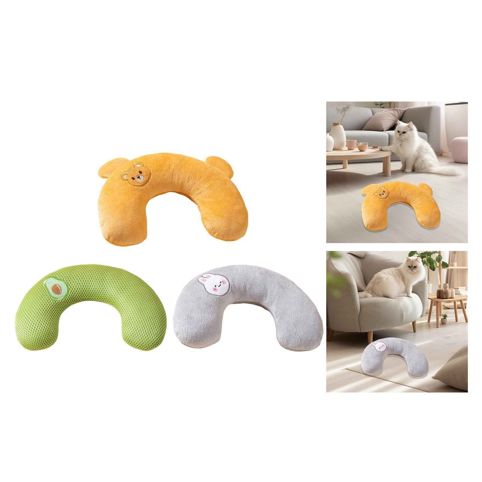 Pet Cat Pillow Washable Interactive Toy Cute Animal Pillow for Dog Cat Puppy Green Avocado