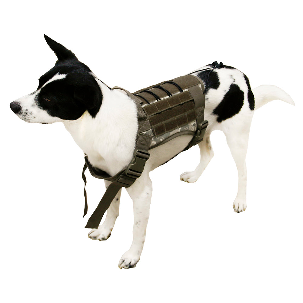 Camouflage Molle Dog Vest Leash Pet Traction Rope Dog Training Walking Lead Leash, Size: M - Khaki