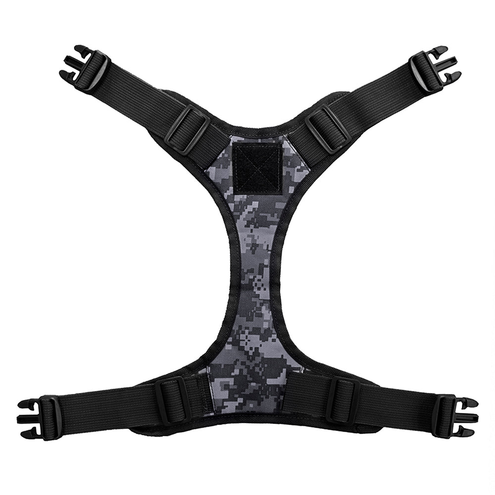 Camouflage Molle Dog Vest Leash Pet Traction Rope Dog Training Walking Lead Leash, Size: M - Black