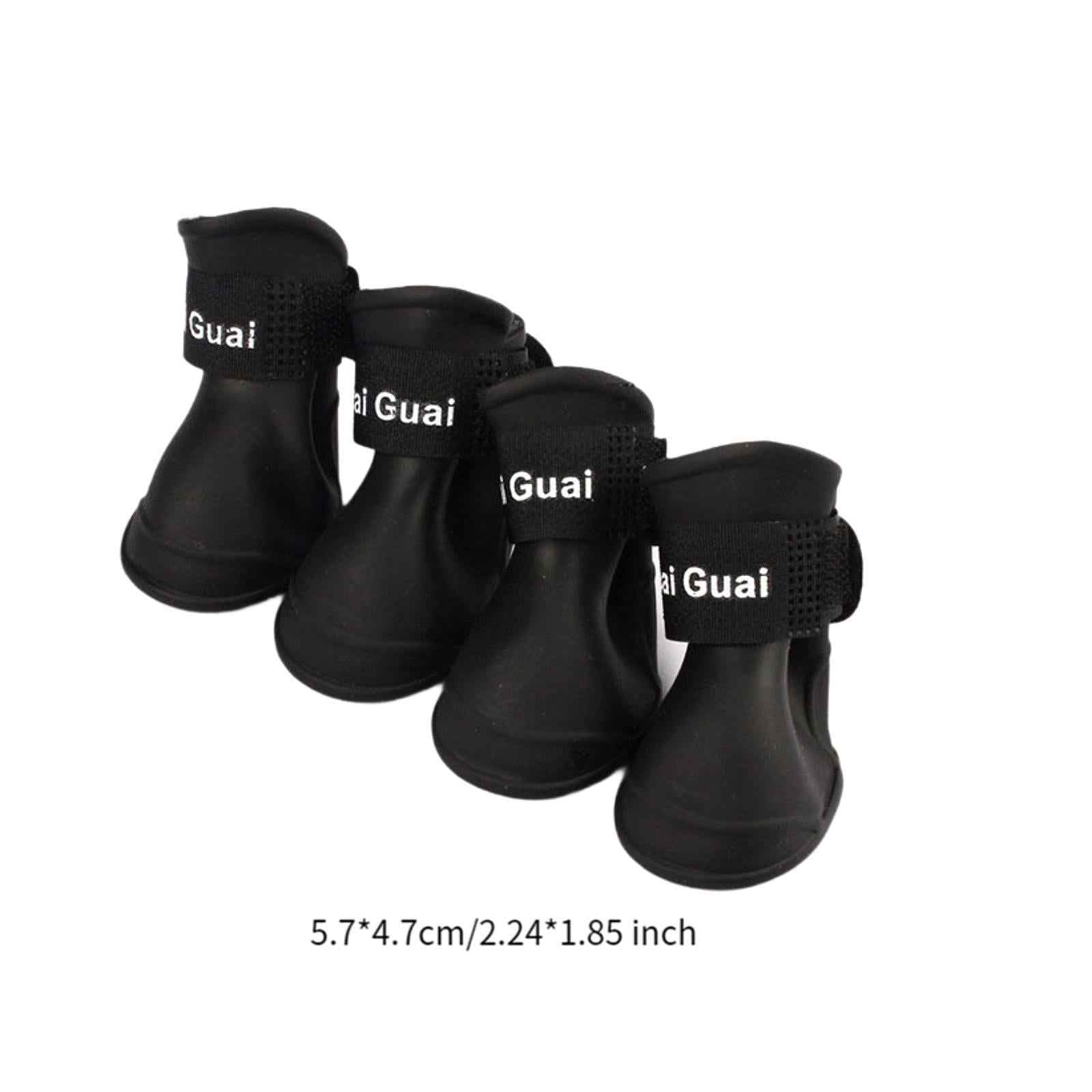 4Pcs Waterproof Dog Shoes Protective Dog Boots for Indoor Hardfloors Walking L