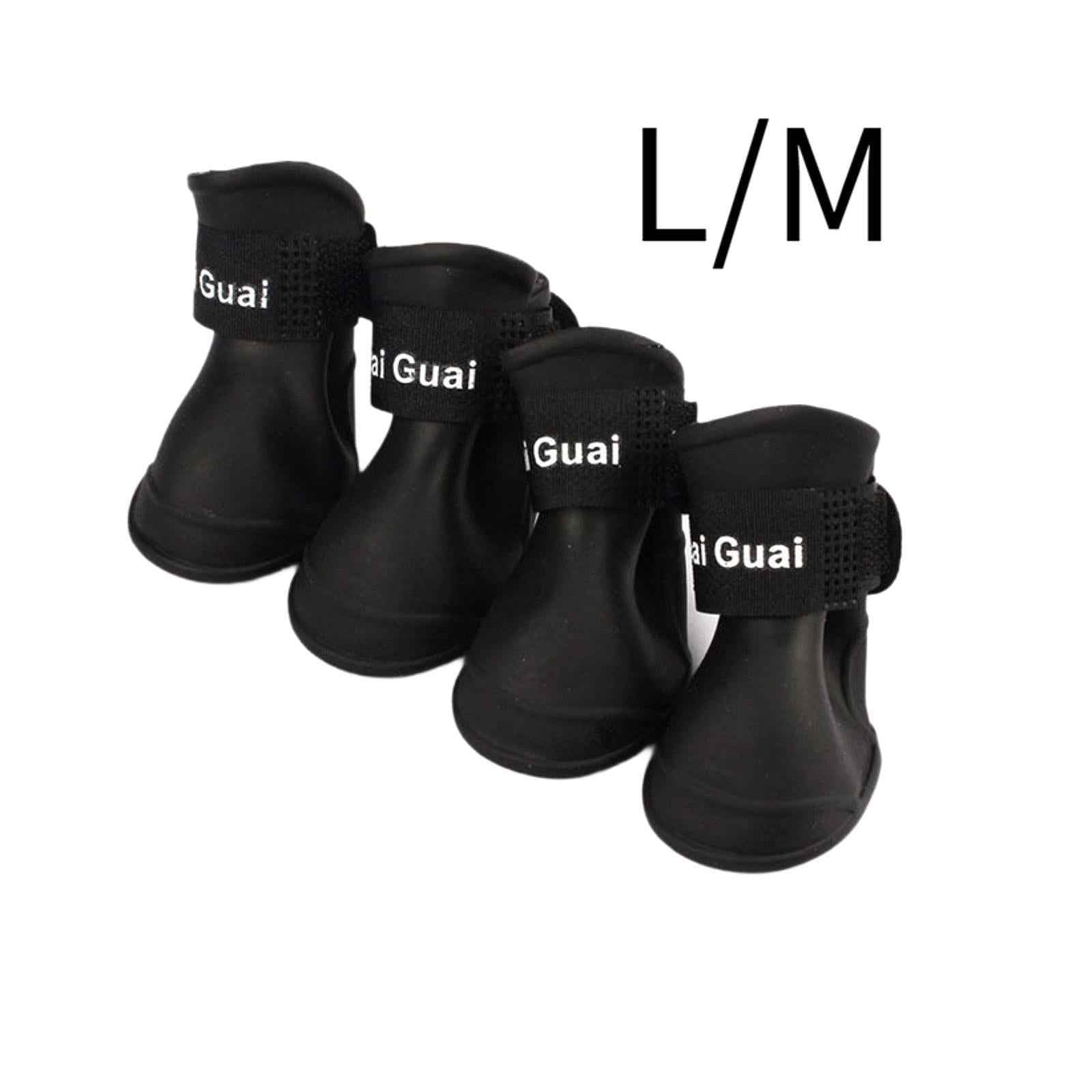 4Pcs Waterproof Dog Shoes Protective Dog Boots for Indoor Hardfloors Walking L
